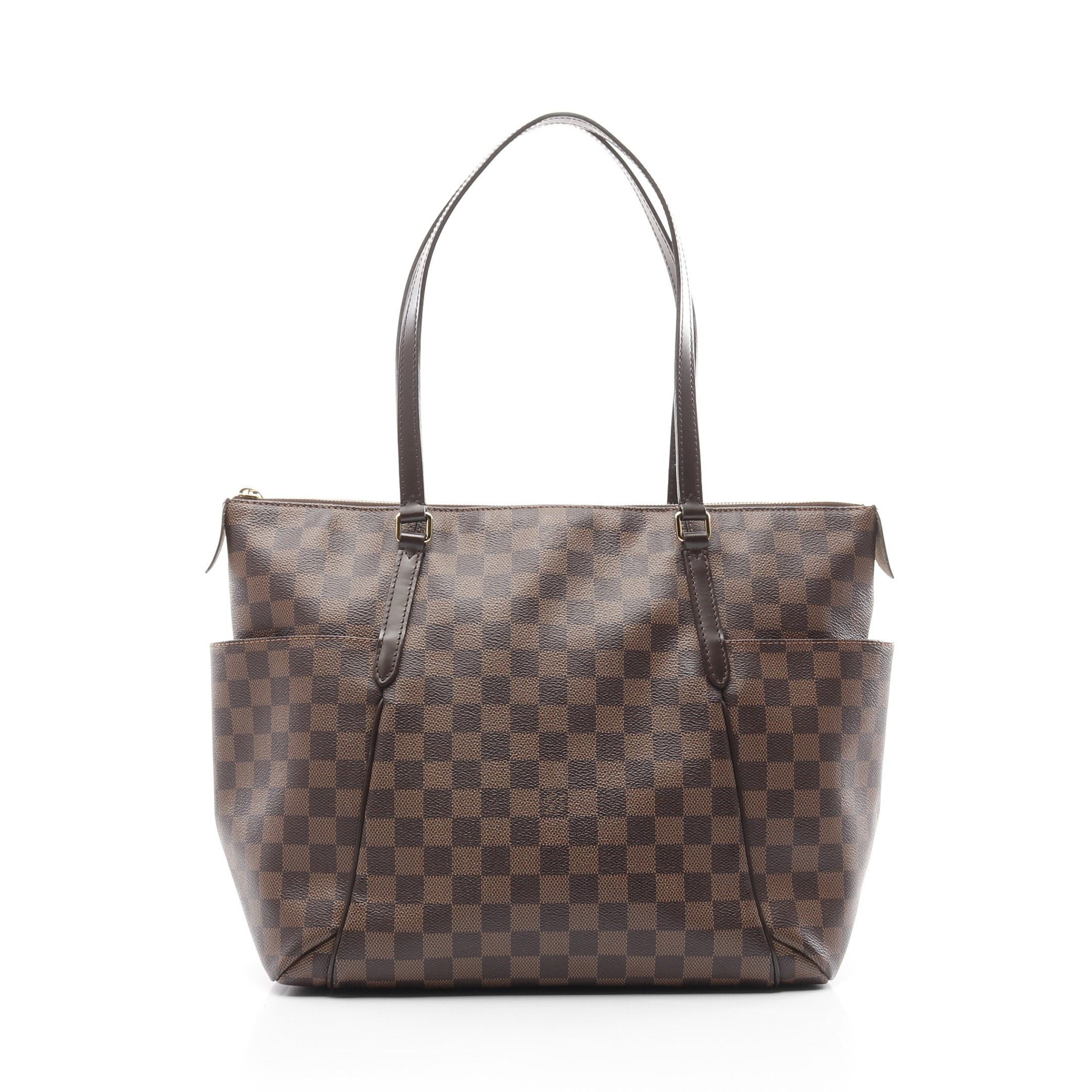 Louis Vuitton Louis Vuitton Totally Mm Damier Ebene Shoulder Bag Tote Leather Brown Size ONE SIZE - 1 Thumbnail