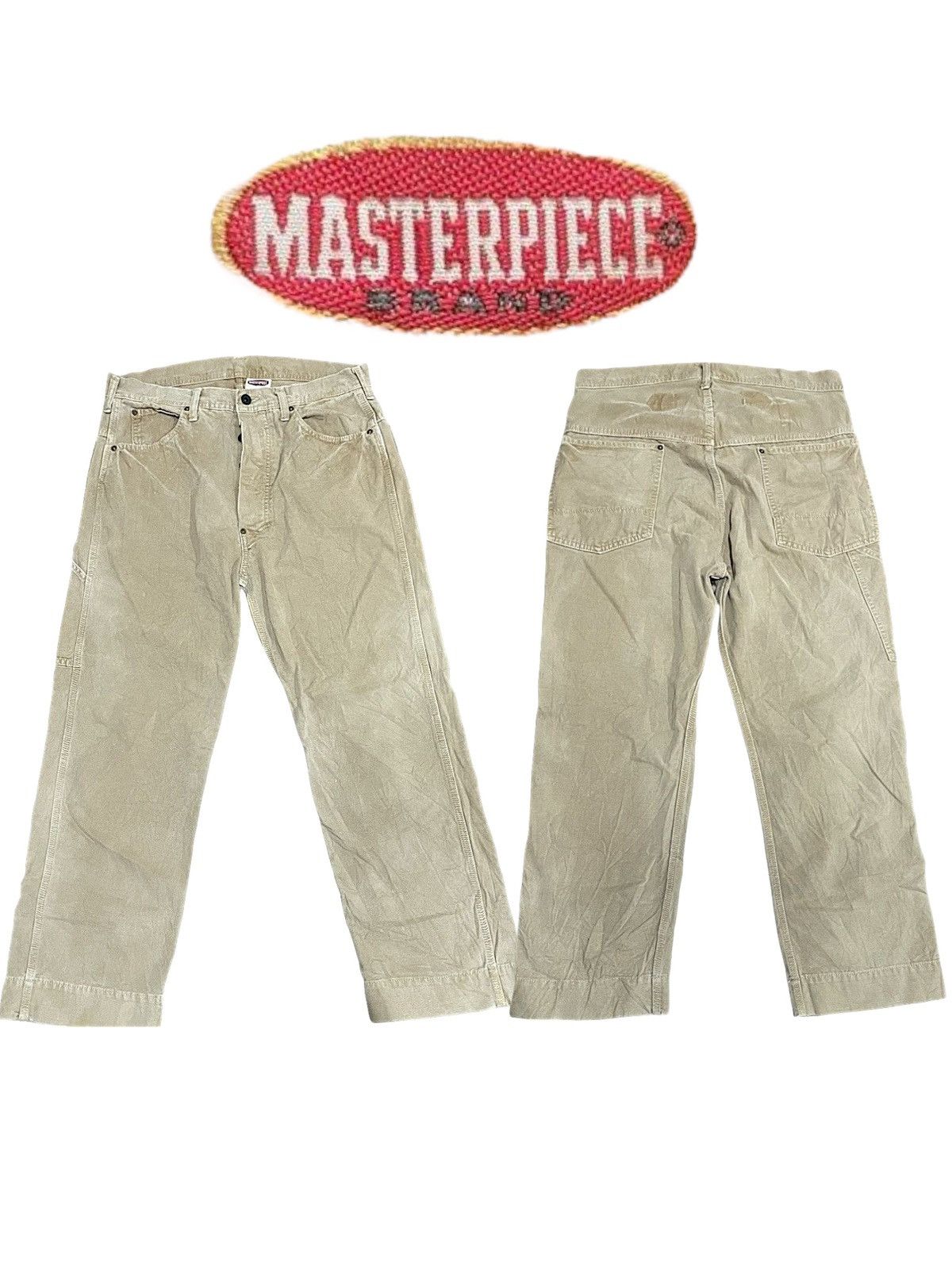 Vintage Masterpiece Hommes Moyens Distressed Chore Pants