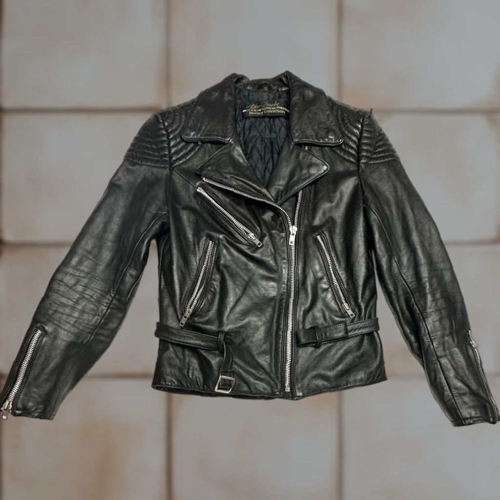 Harley Davidson Hein Gericke Harley Davidson Jacket Leather Biker Moto Lined Quilted 34 Black Unisex Adults Mens Womens Jacket Size XXS / US 00 / IT 34 - 1 Thumbnail