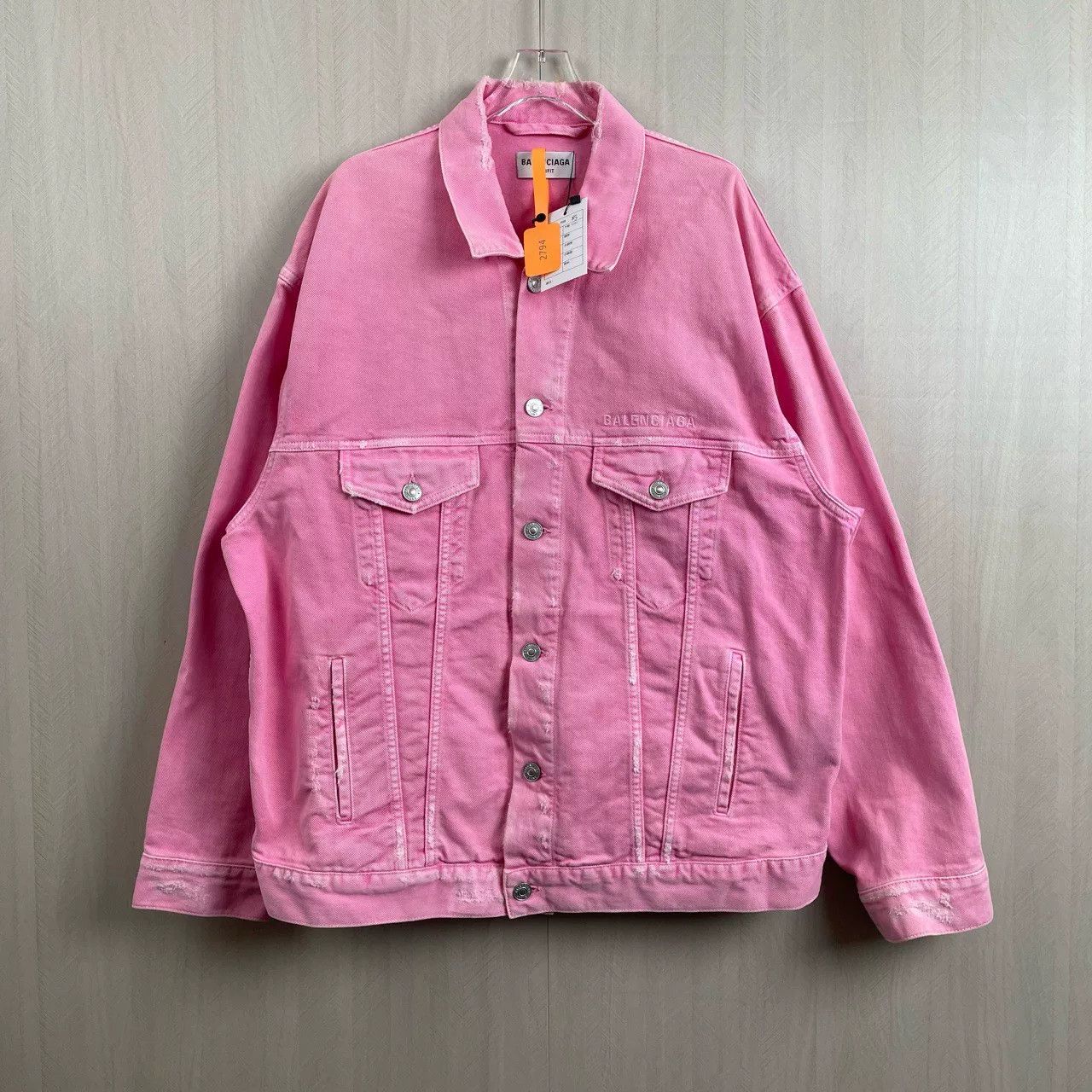 Balenciaga Balenciaga Pink Washed Denim Jacket Size US XS / EU 42 / 0 - 1 Thumbnail
