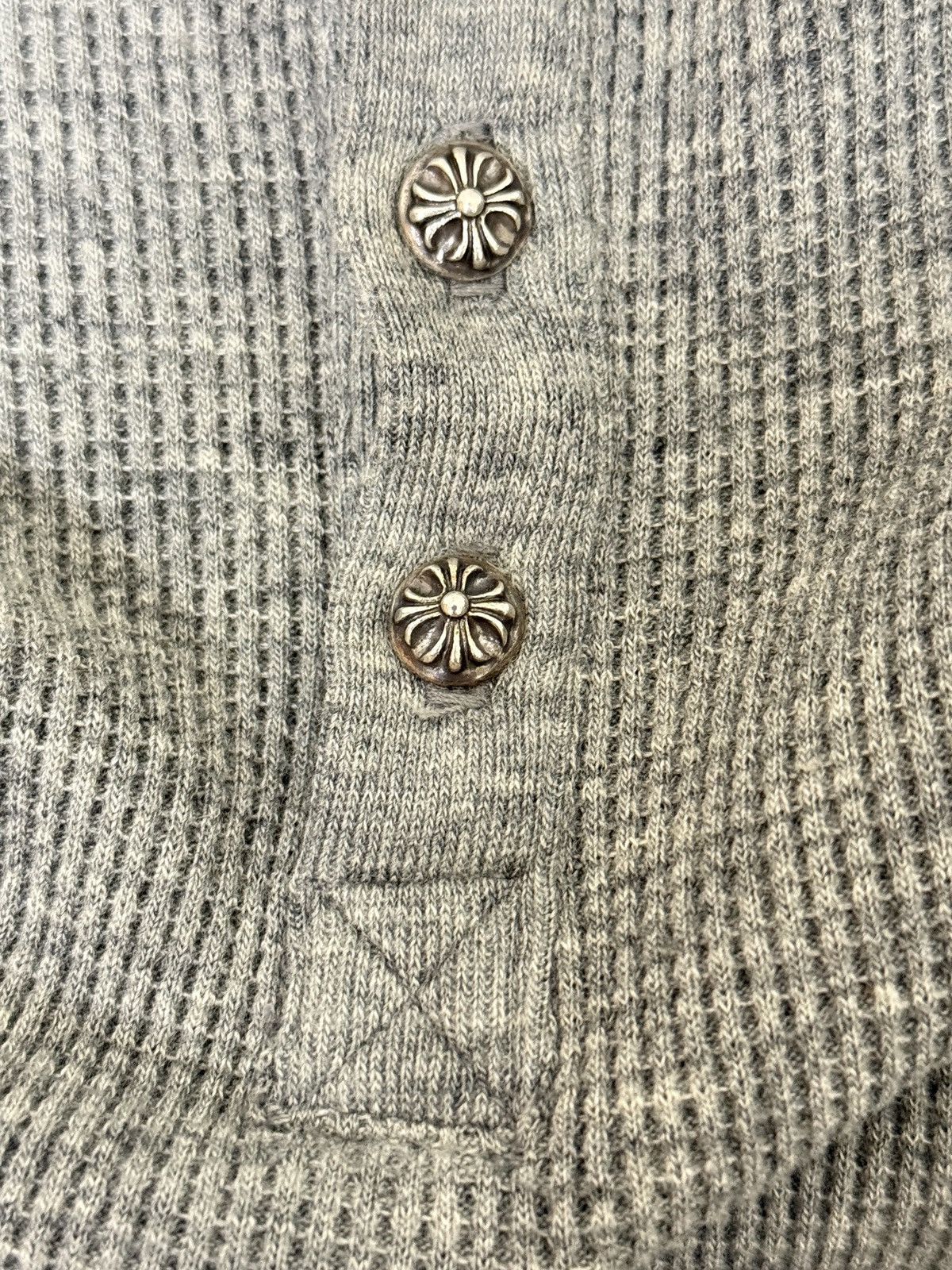 Chrome Hearts Chrome Hearts wool thermal henley gray with silver buttons Size US L / EU 52-54 / 3 - 6 Thumbnail