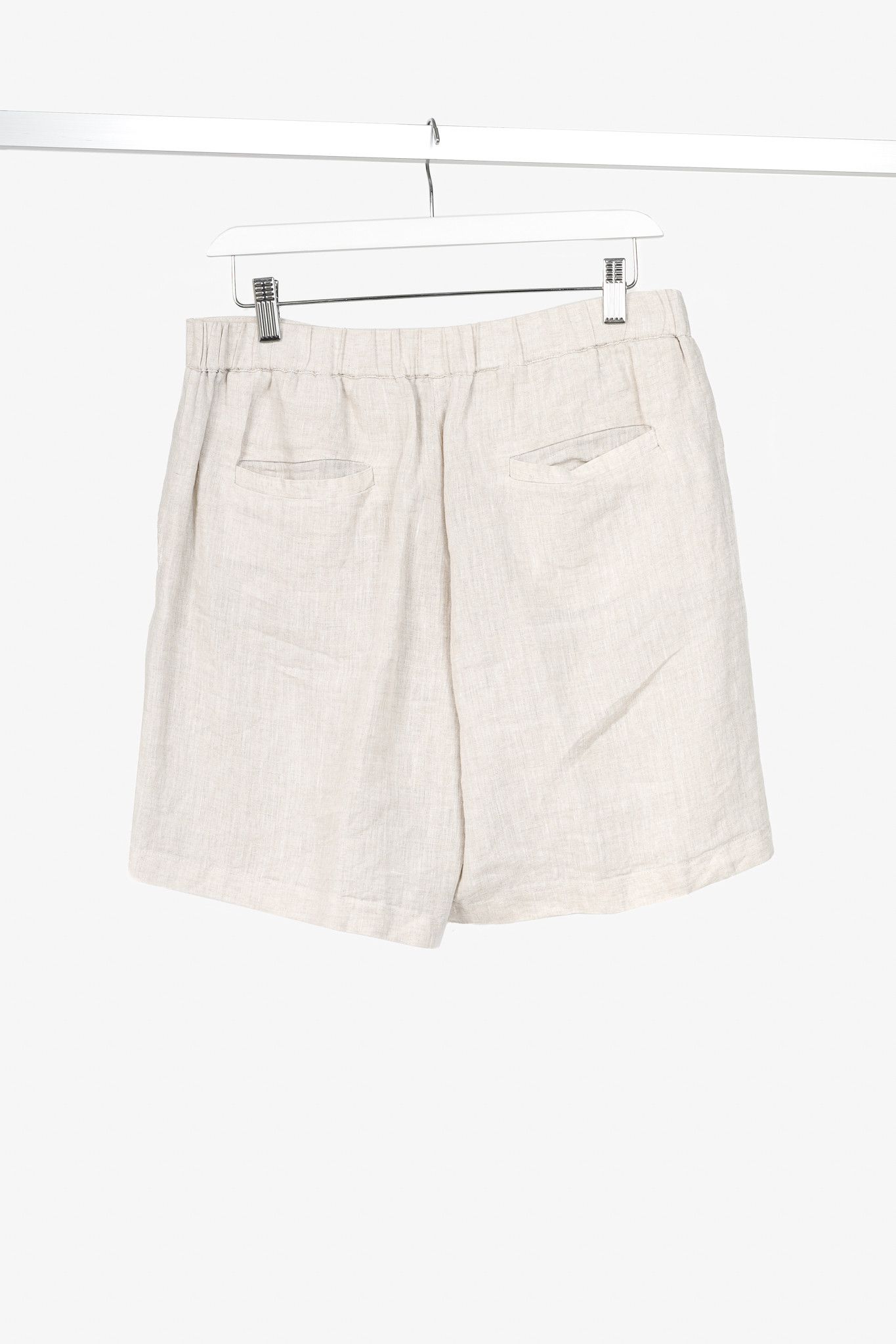 Brunello Cucinelli Brunello Cucinelli Beige Linen Pleat-Front Shorts Size 30" / US 8 / IT 44 - 2 Thumbnail