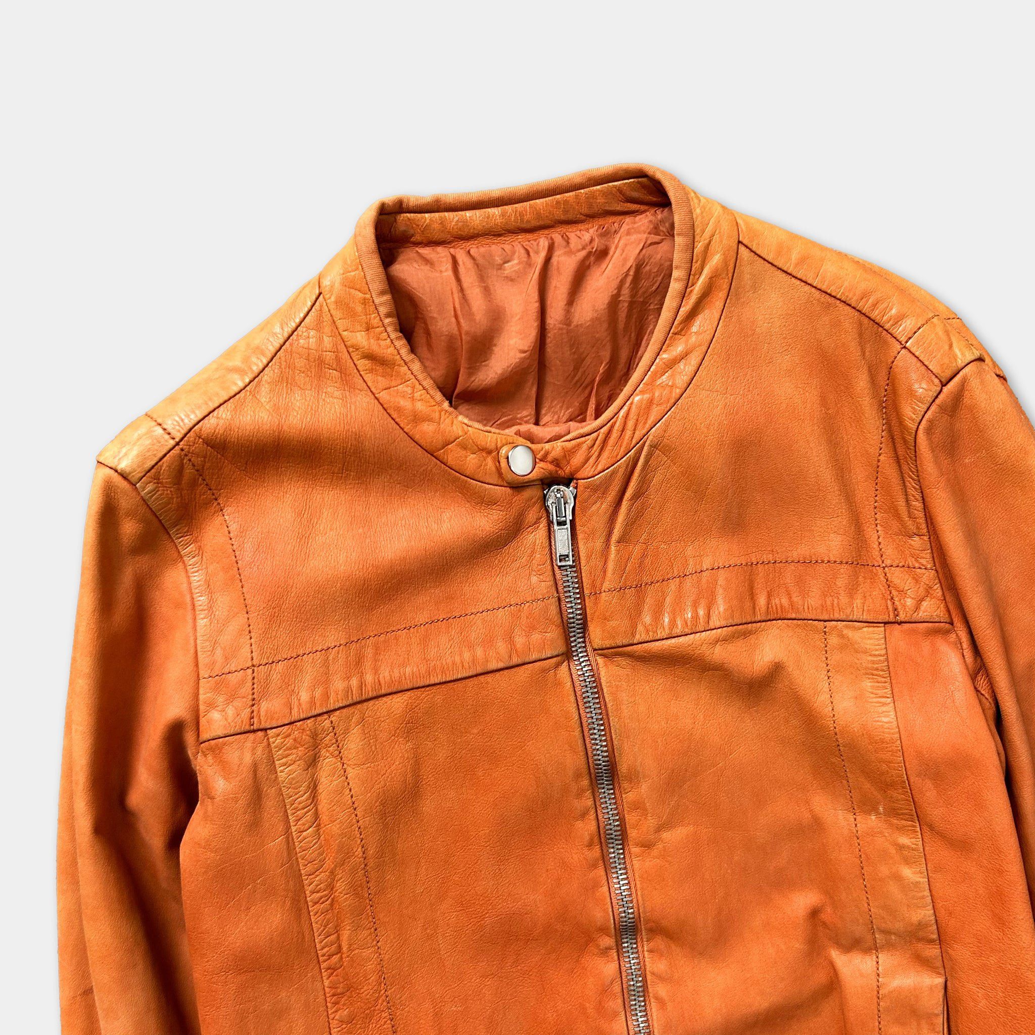 Rick Owens Rick Owens SS05 Scorpio Boo Cafe Orange Leather Jacket Size US S / EU 44-46 / 1 - 2 Thumbnail
