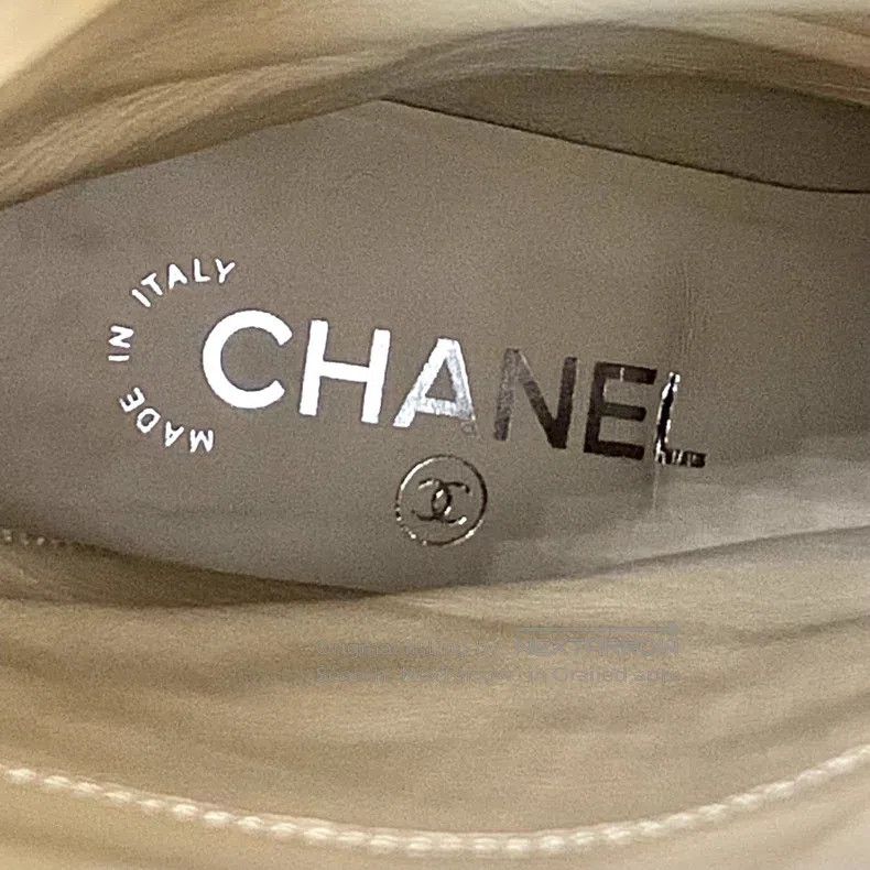 Chanel Chanel Silver-gray stitching sequin square toe thick heel Size US 7.5 / IT 37.5 - 8 Thumbnail