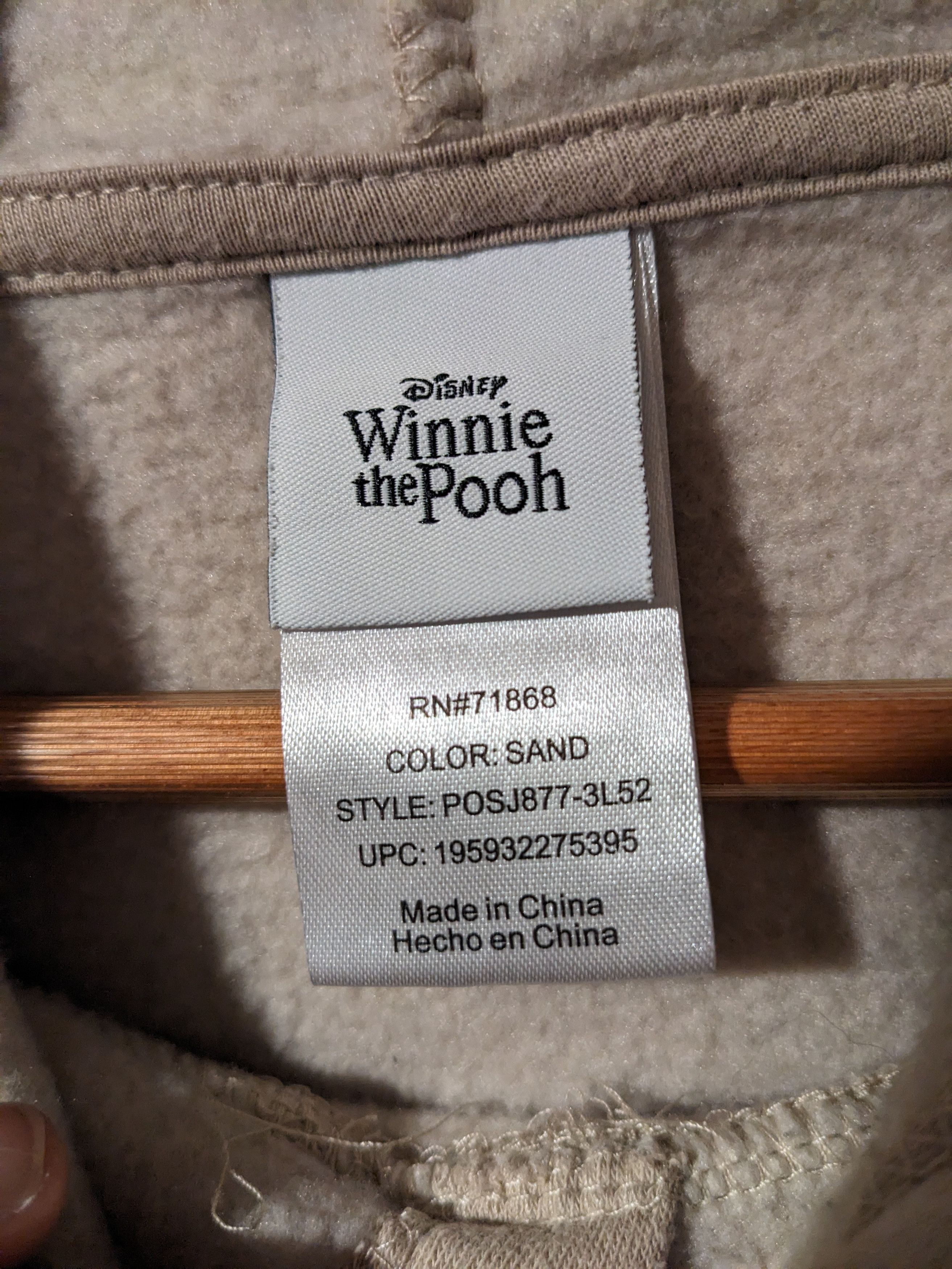 Disney × Vintage Vintage 2010's Winnie the Pooh Beige Woman's Large Hoodie Size L / US 10 / IT 46 - 3 Thumbnail