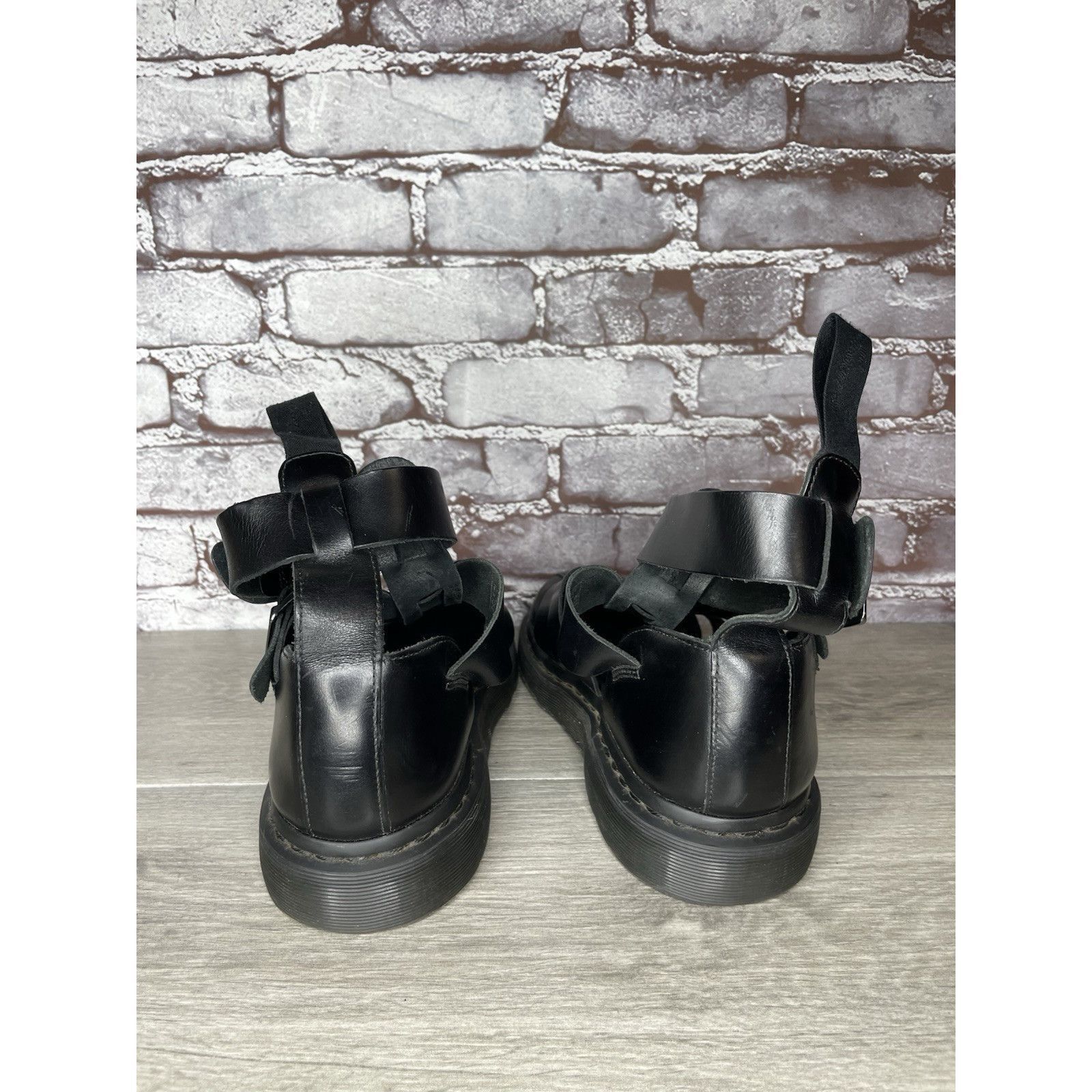 Dr. Martens Dr. Martens Geraldo Black Leather Strap Gladiator Wedge Sand Size US 9 / EU 42 - 4 Thumbnail