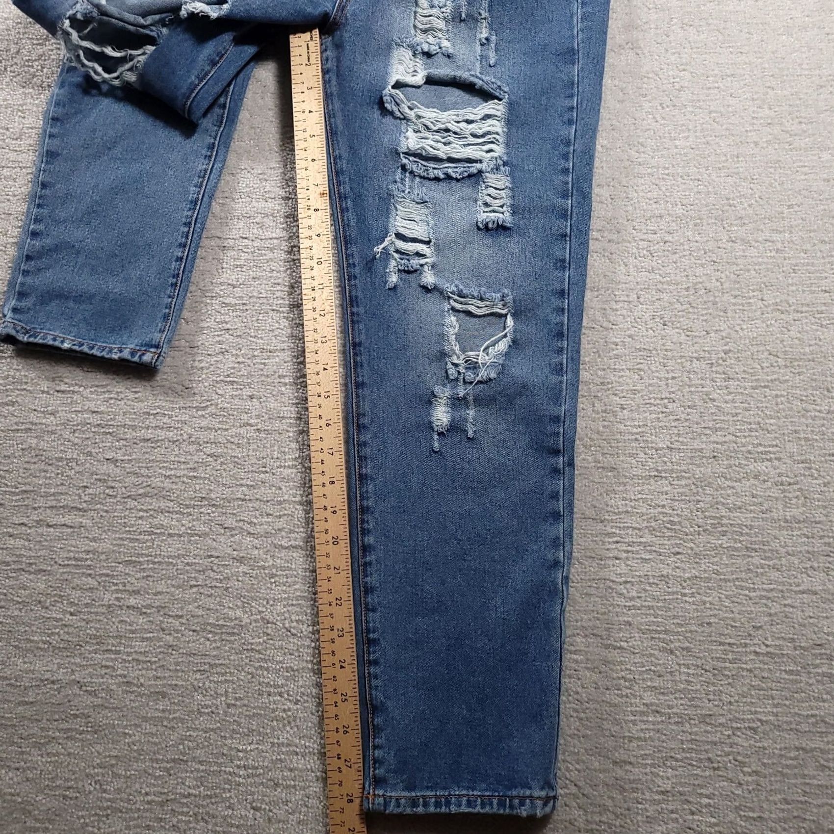 Denime American Bazi Jeans Womens Adult L 32x28.5 Blue Denim Distressed Ripped Tapered Jeans Womens Size 36" / US 14 / IT 50 - 5 Thumbnail