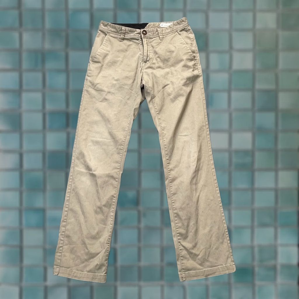 Volcom Volcom Pants Mens 31 Beige Chino Straight Leg Frickin Modern Fit Stretch Cotton Casual Workwear City Logo 90s? Size US 31 - 1 Thumbnail
