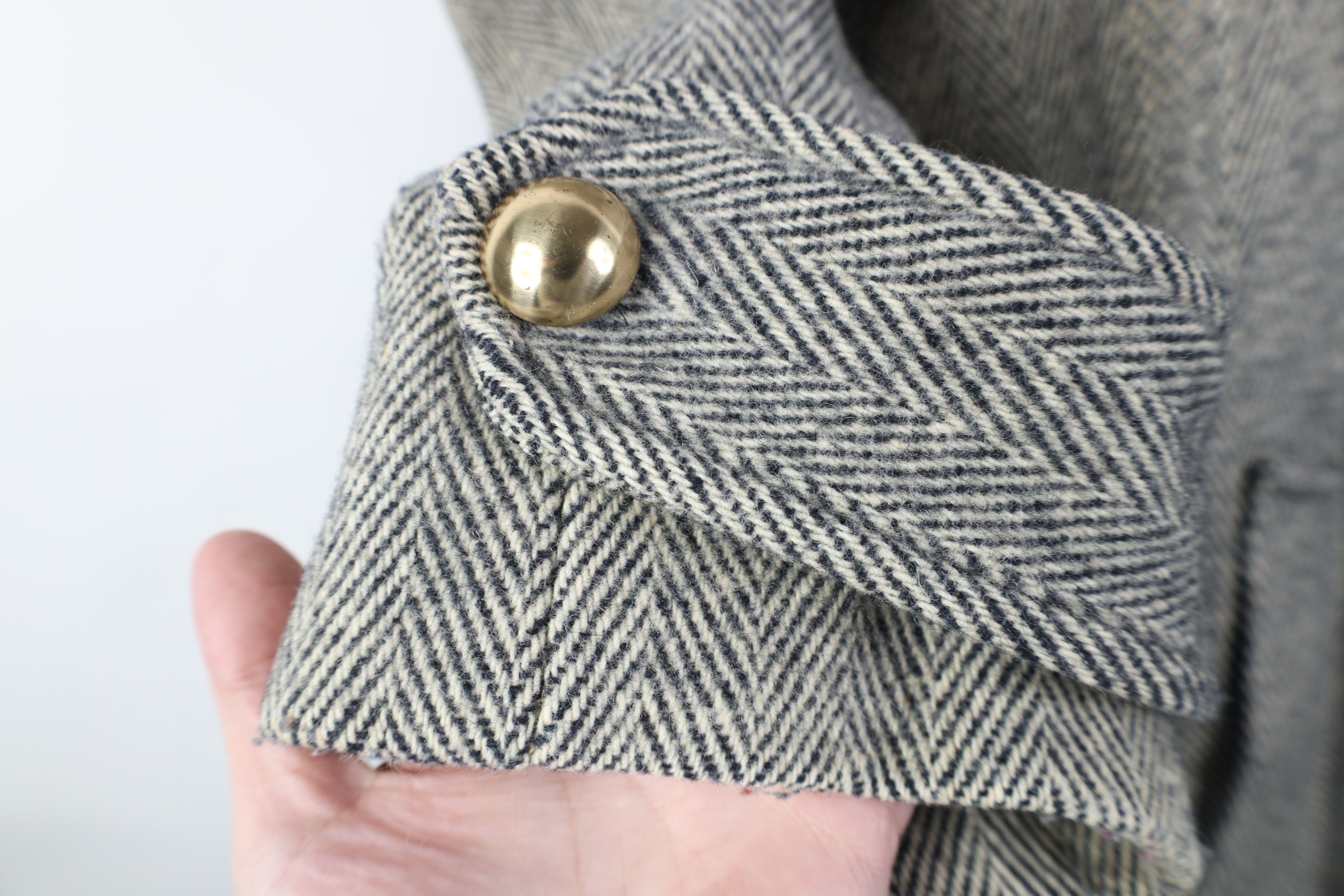 Vintage Vintage 70s Streetwear Heavy Wool Herringbone Jacket USA Size XXL / US 16-18 / IT 52-54 - 8 Thumbnail