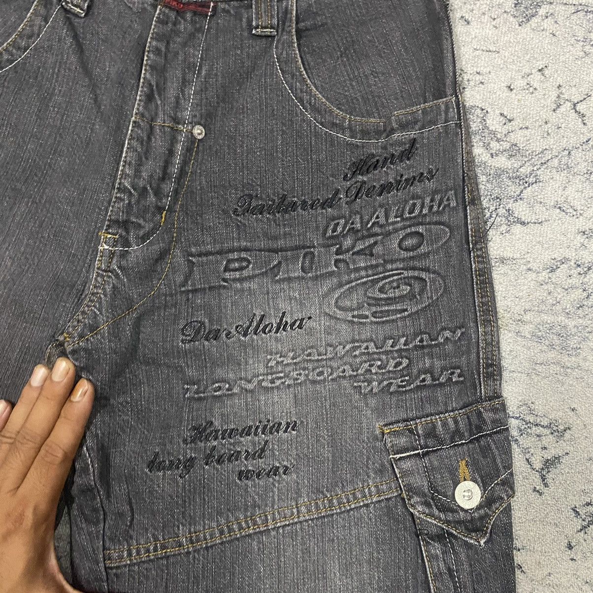 Japanese Brand Vintage Piko Hawaiian Jnco Inspire Baggy Denim Cargo Size US 30 / EU 46 - 5 Thumbnail