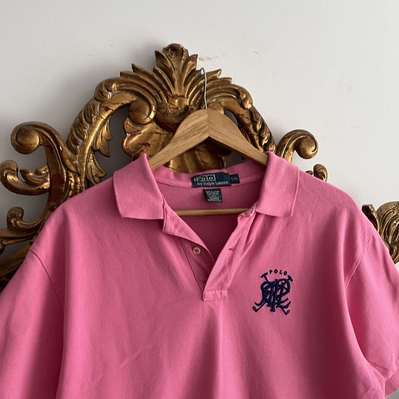 Polo Ralph Lauren × Vintage Vintage Polo Ralph Lauren Pink Polo T-shirt Sz L Size US L / EU 52-54 / 3 - 4 Thumbnail