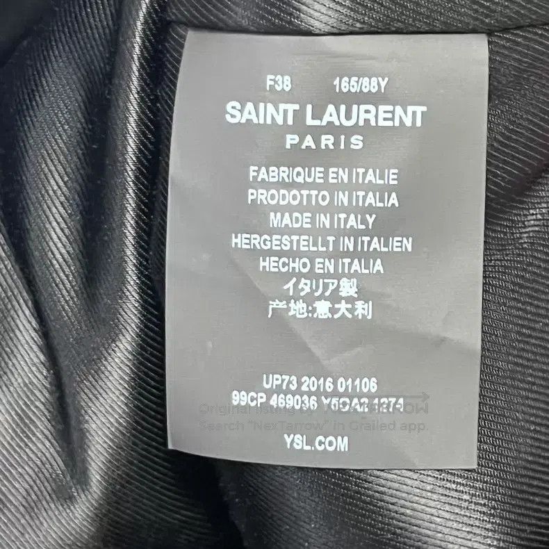 Saint Laurent Paris Saint Laurent Paris Embossed Logo Leather Jacket i Size XS / US 0-2 / IT 36-38 - 3 Thumbnail