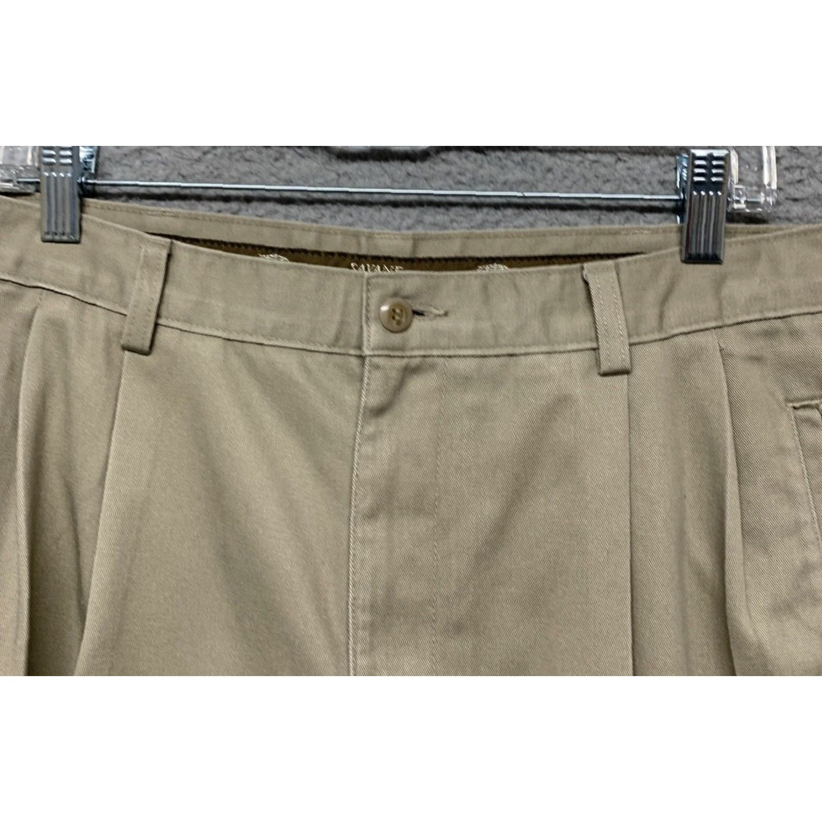 Logo 7 Dress Pants Men 34W 30L Tan Pleated Front Cuffed Hem Button Pockets LOGO Size US 34 / EU 50 - 7 Thumbnail