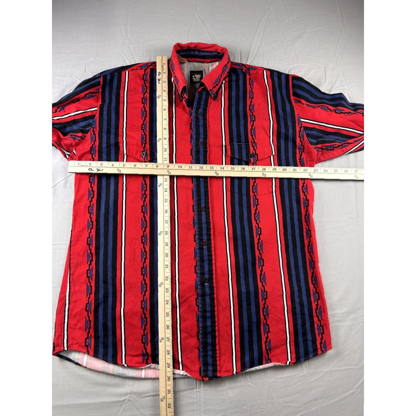 Armani VINTAGE Karman Western Shirt Mens Large Red Striped Long Sleeve Pockets Button-Down Collar Casual Size US L / EU 52-54 / 3 - 5 Thumbnail