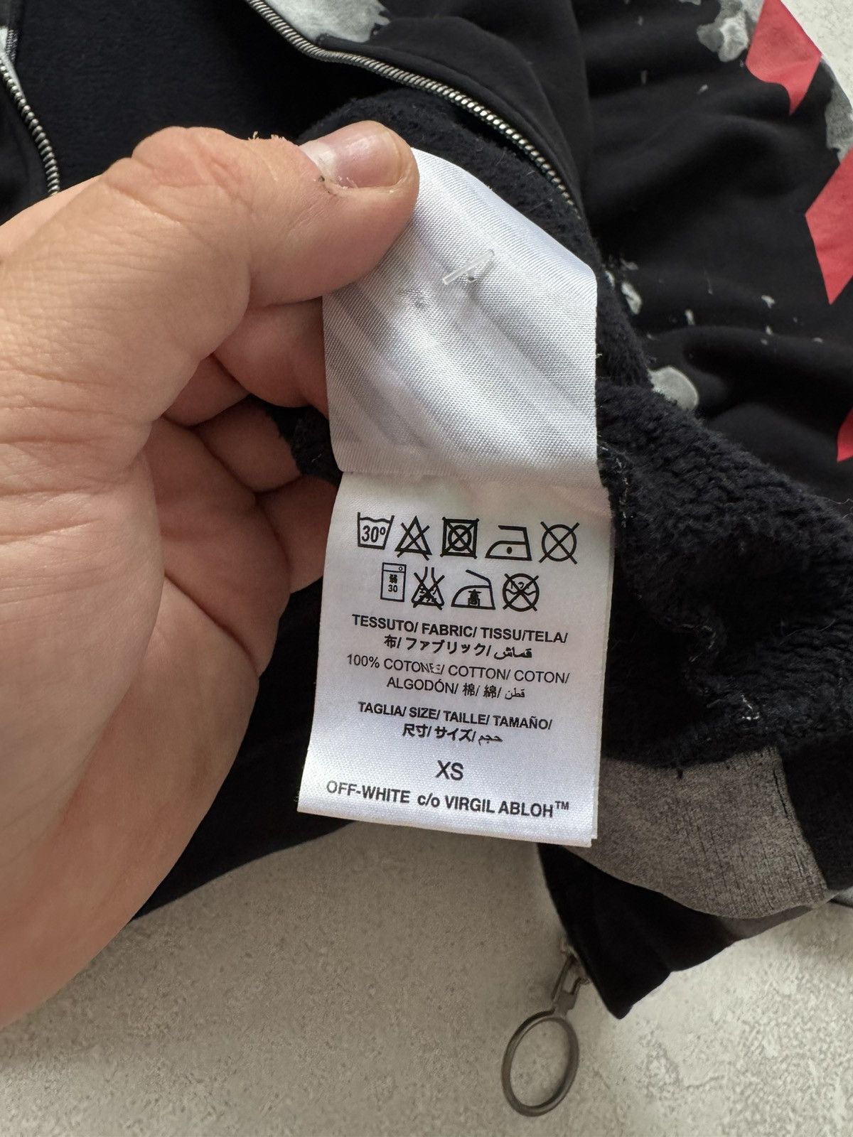 Japanese Brand × Off-White Off-White Oversized Liquid Spots Zip Hoodie Size US XS / EU 42 / 0 - 11 Thumbnail
