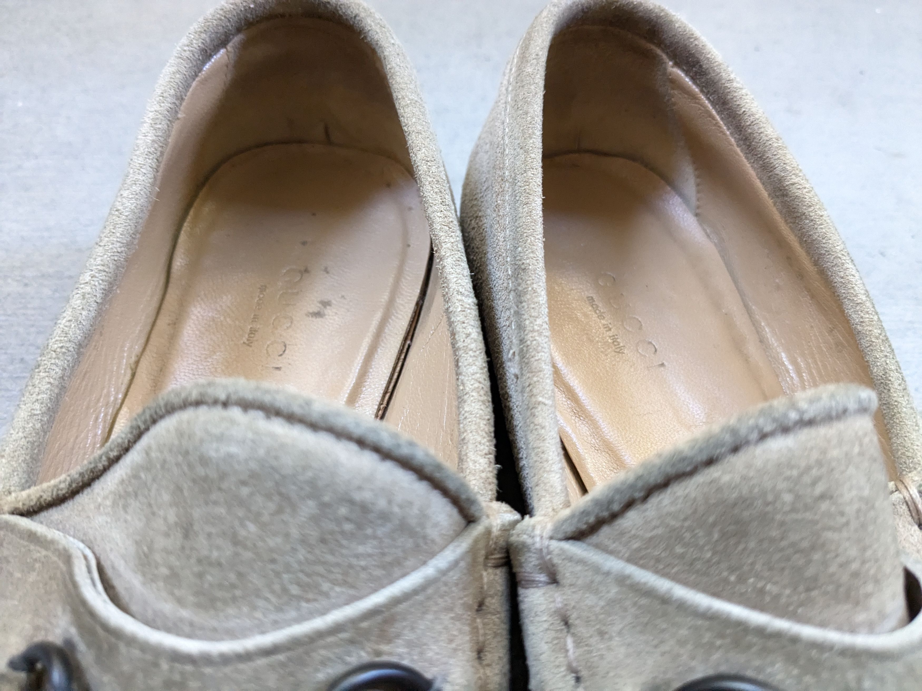 Gucci Women Gucci Horsebit Loafers Beige Suede 10 B Leather Crepe Size US 10 / IT 40 - 3 Thumbnail