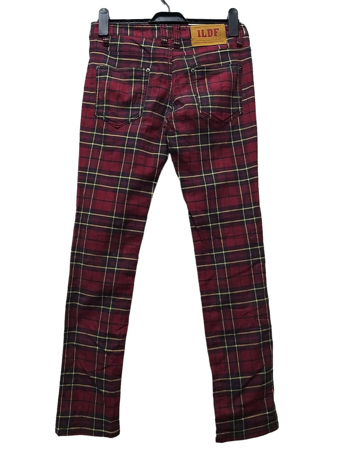Japanese Brand SICK💥ILDF PUNK GOTHIC CHECKERED JEANS Size US 31 - 2 Thumbnail