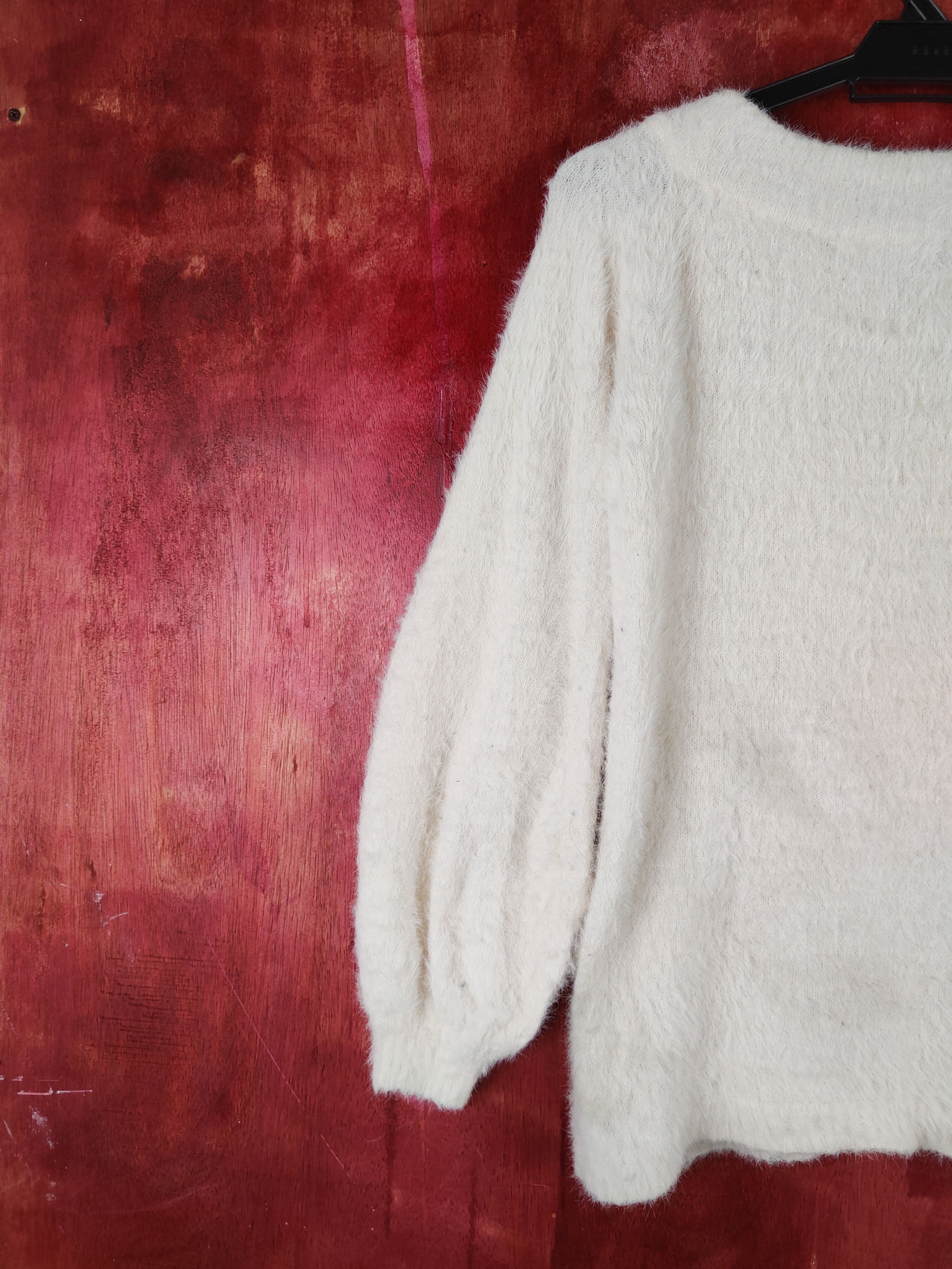 Homespun Knitwear × Japanese Brand × Vintage Flow and Fixture White Fur Mohair Knitwear #S1968 Size XS / US 0-2 / IT 36-38 - 8 Thumbnail