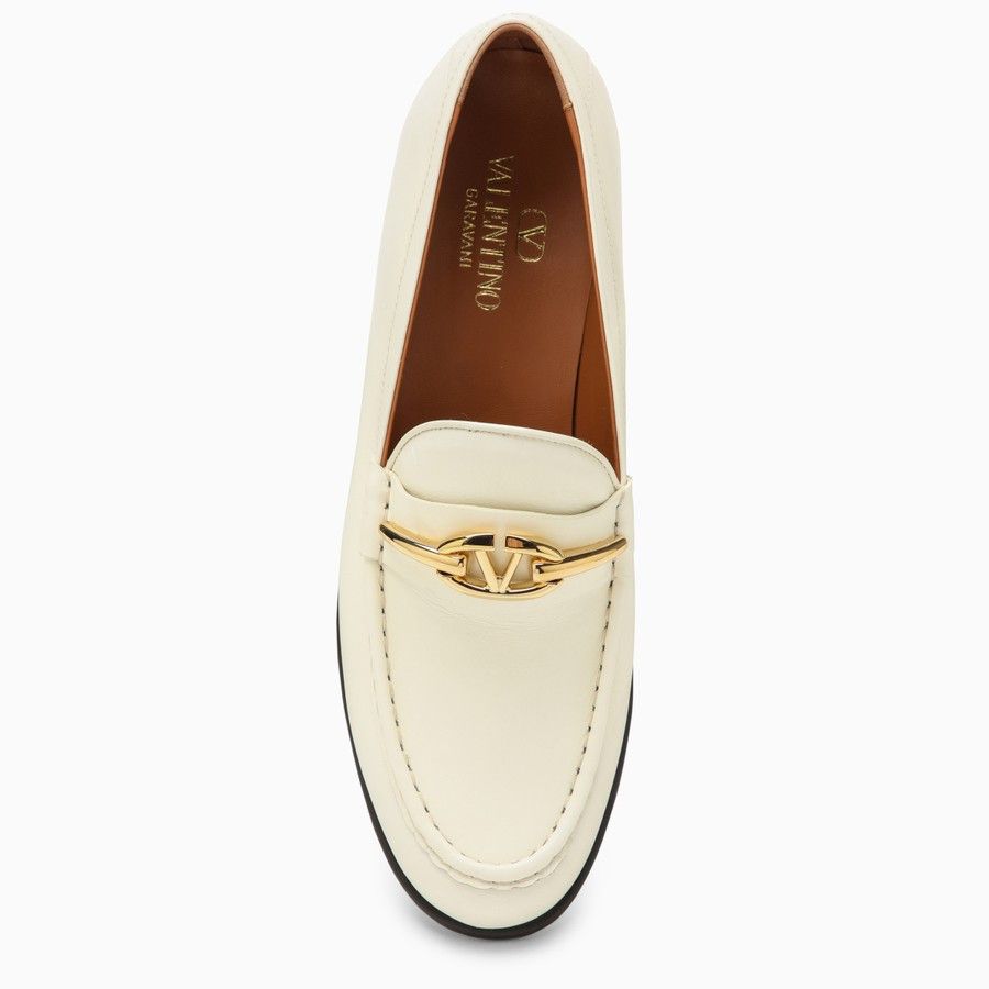 Valentino o1d2blof1024 Leather V Logo Loafers in Ivory Size US 6.5 / IT 36.5 - 3 Thumbnail
