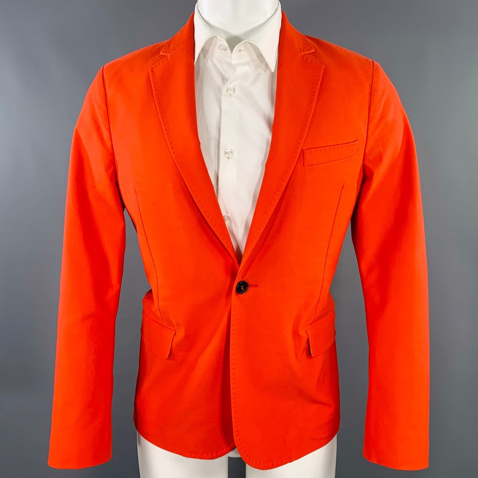 Acne Studios Size 40 Noel Orange Cotton Blend Single Button Sport Coat Size 40R - 1 Thumbnail