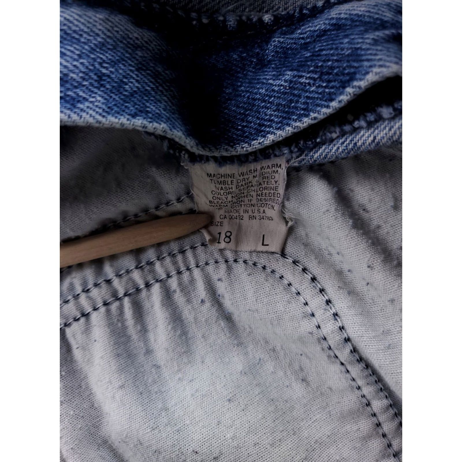 Lee VINTAGE Lee Jeans Womens 18 L 90s Acid Wash Bareback Elastic Waist 35 x 31.5 Wide-Leg Blue Mens Womens Girls Size 24" / US 00 / IT 34 - 5 Thumbnail
