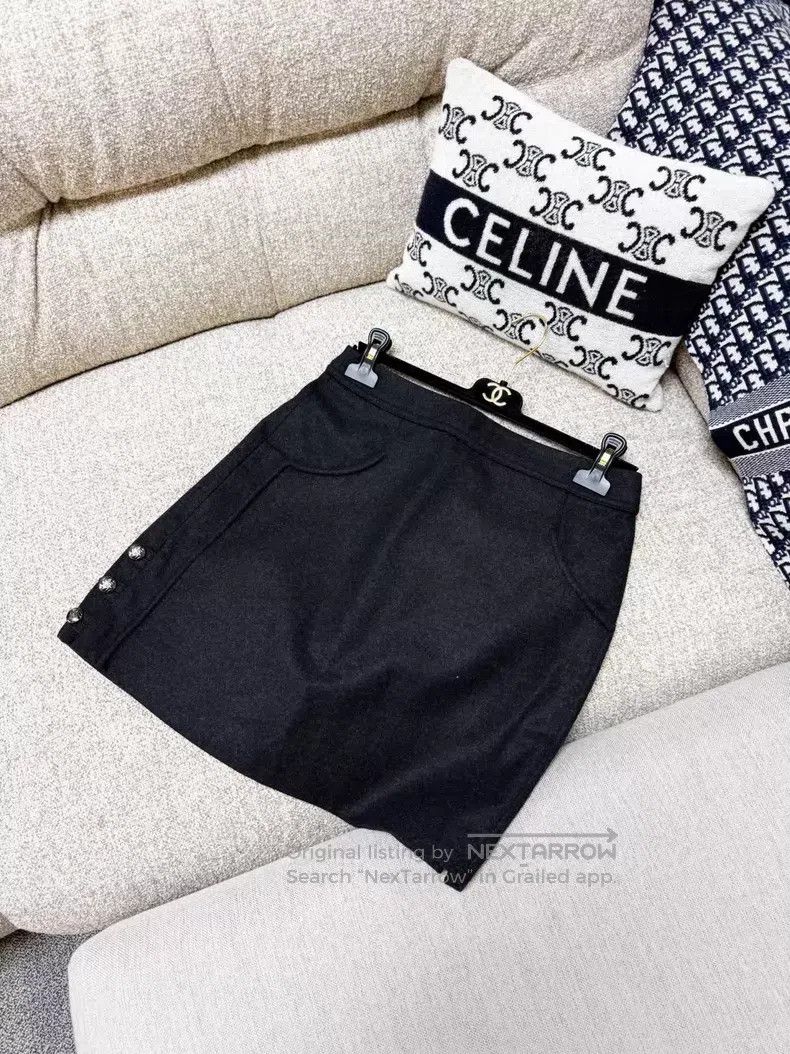Chanel Chanel 11A dark gray wool skirt Size 25" / US 0 / IT 36 - 2 Thumbnail