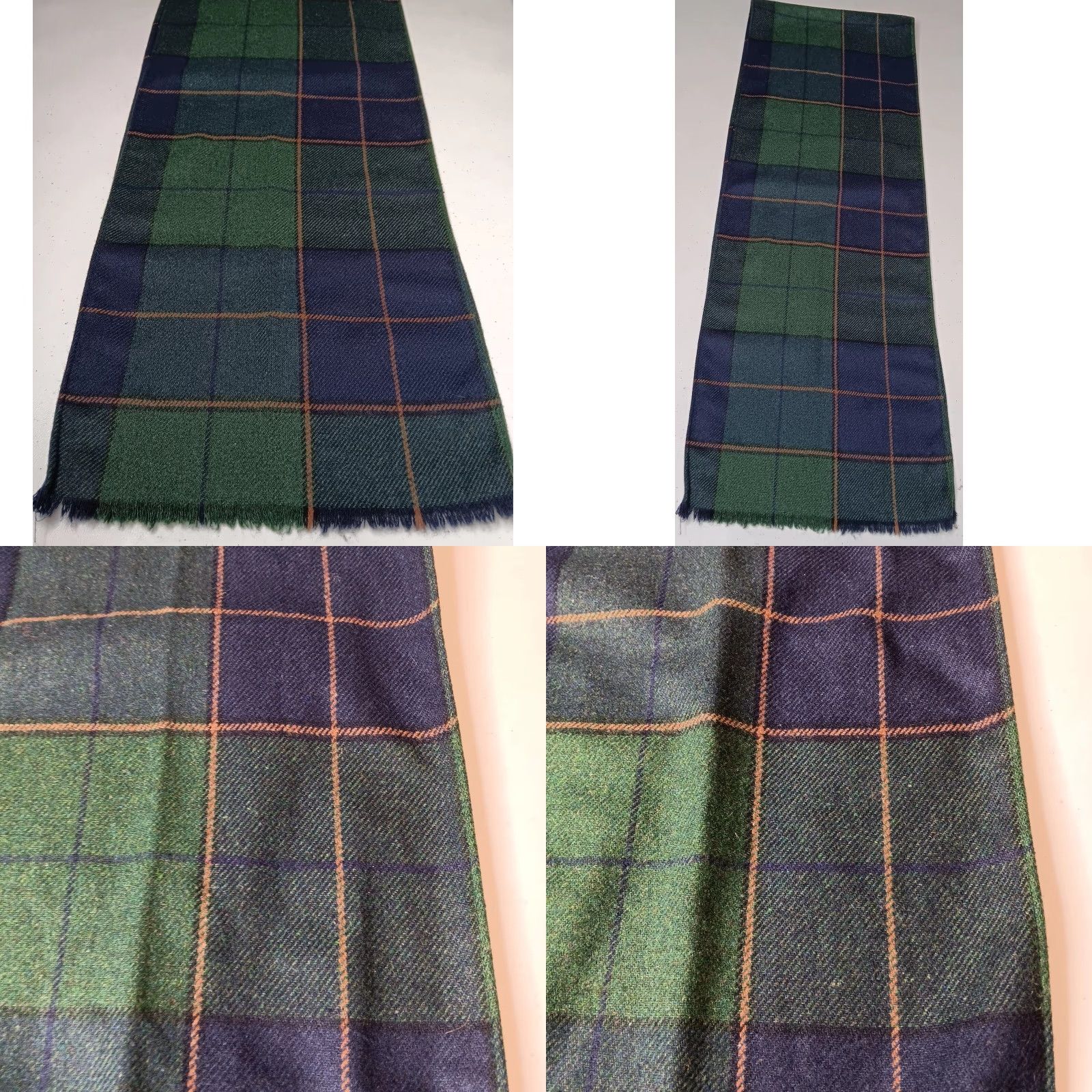 Vintage VINTAGE Unisex Wool Blend Plaid Tartan Rectangle Scarf 10.5x63 Fall Winter Fringe Size ONE SIZE - 8 Thumbnail
