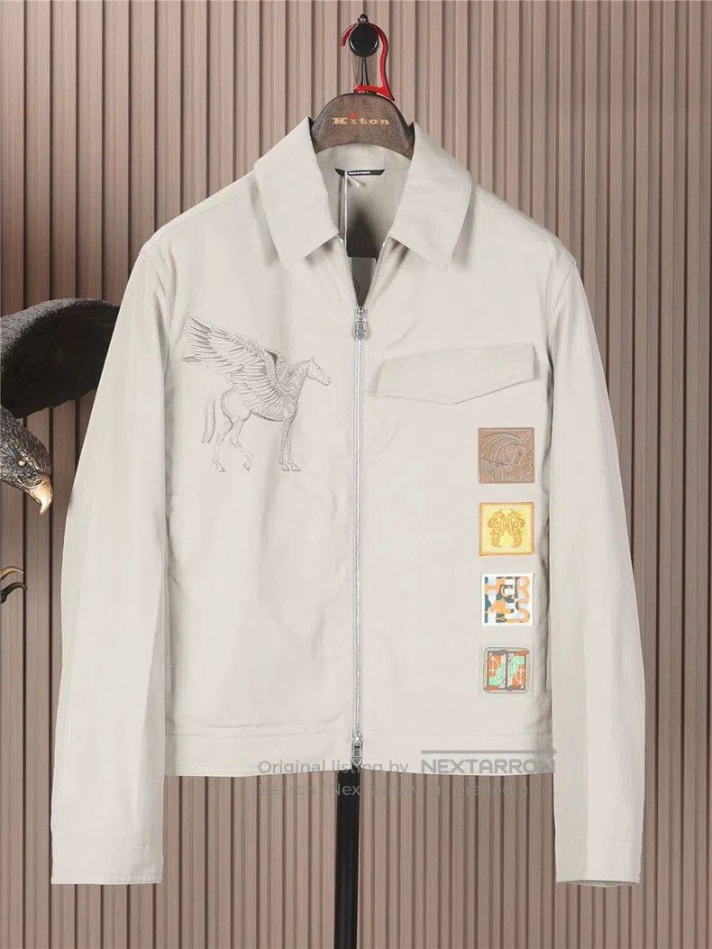 Hermes Hermes Flying Spur Embroidered Jacket Size US L / EU 52-54 / 3 - 1 Thumbnail