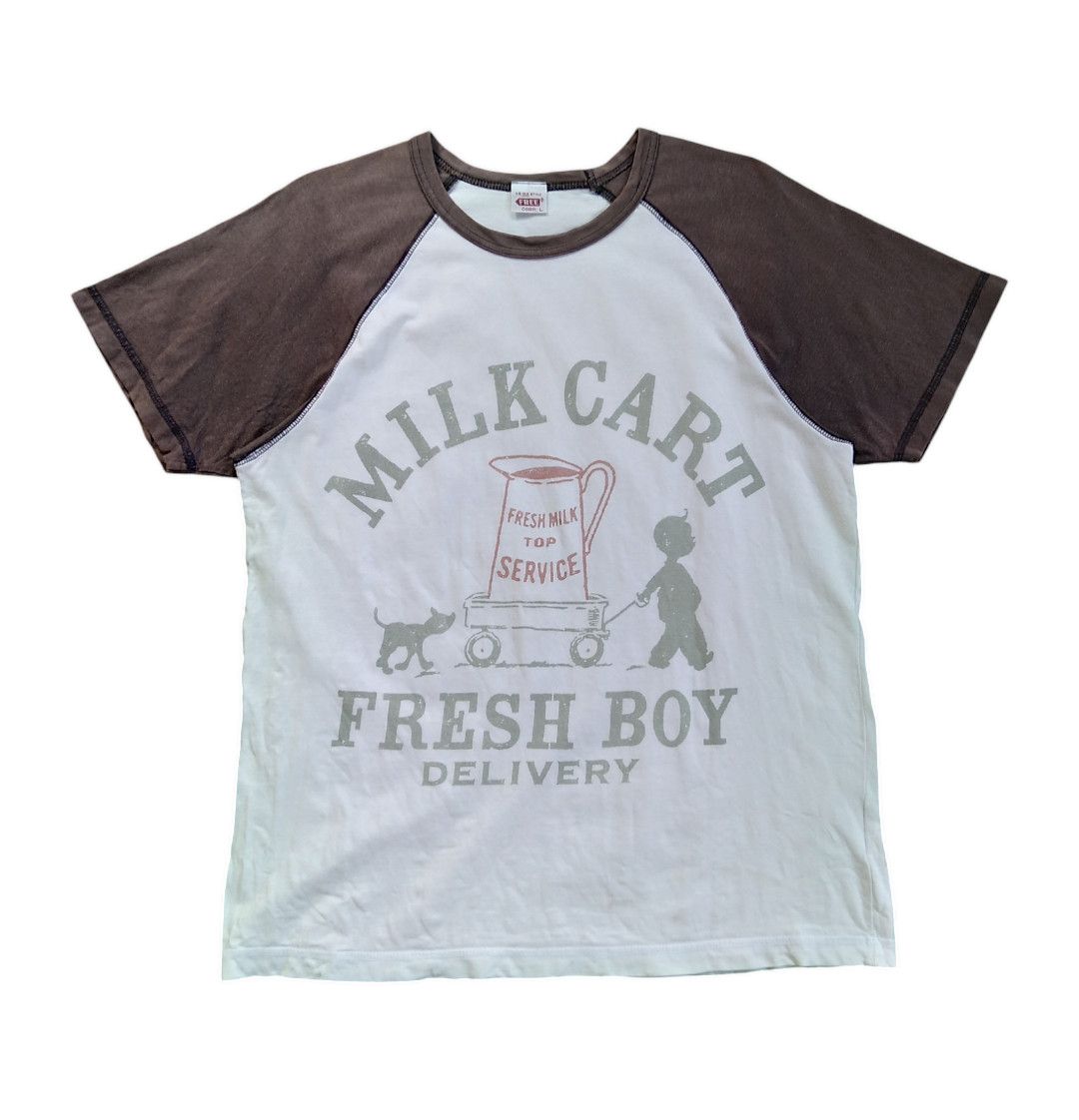 If Six Was Nine × Japanese Brand × Vintage VTG 90s Milk Cart Fresh Boy Delivery T shirt Size US L / EU 52-54 / 3 - 1 Thumbnail