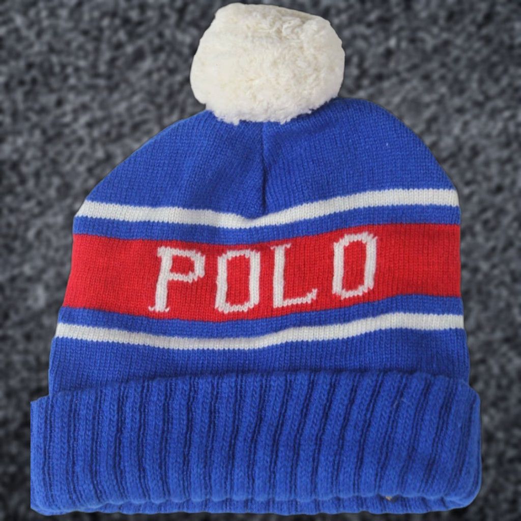 Polo Ralph Lauren Polo Ralph Lauren USA Royal Blue Red Wool Pom Pom Beanie Hat Skull NWT Beanie Size US M / EU 48-50 / 2 - 1 Preview