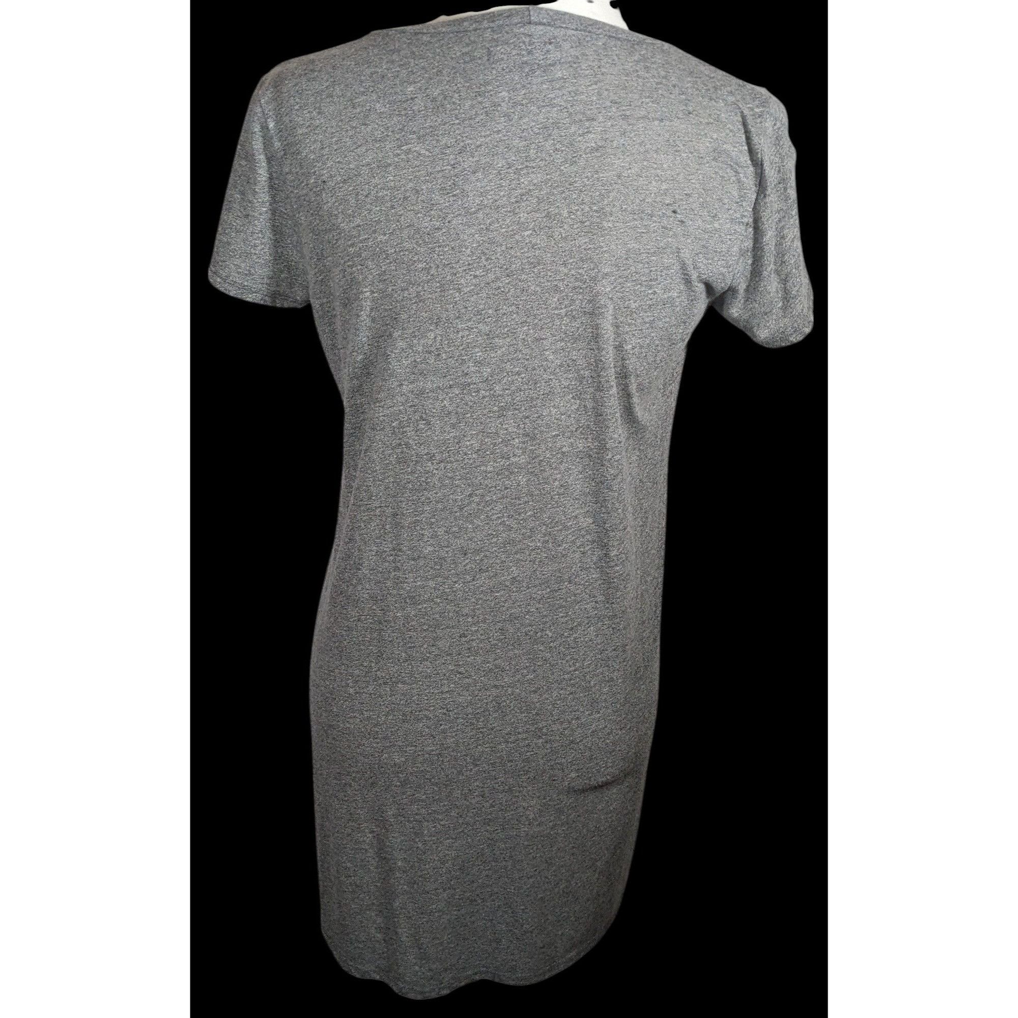 Other Lauren Mochi Beverly Hills Grey T-Shirt Dress With Red Flora Size S / US 4 / IT 40 - 2 Thumbnail