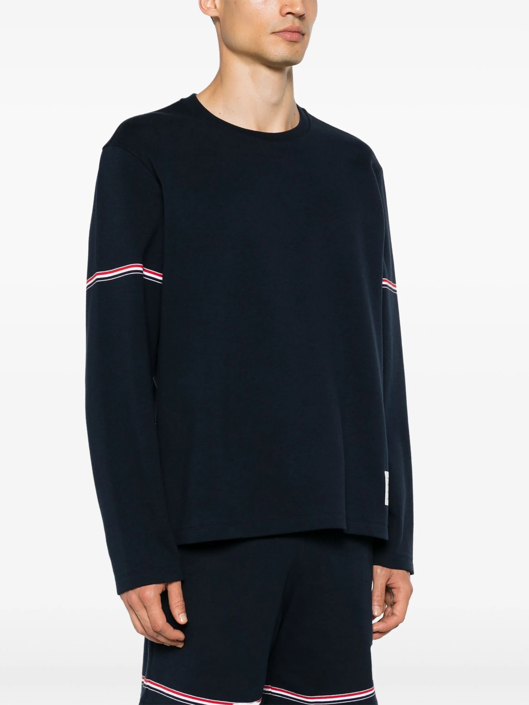 Thom Browne o1s22i1n1124 Rugby Fit Long Sleeves T-Shirt in Navy Blue Size US XL / EU 56 / 4 - 2 Thumbnail