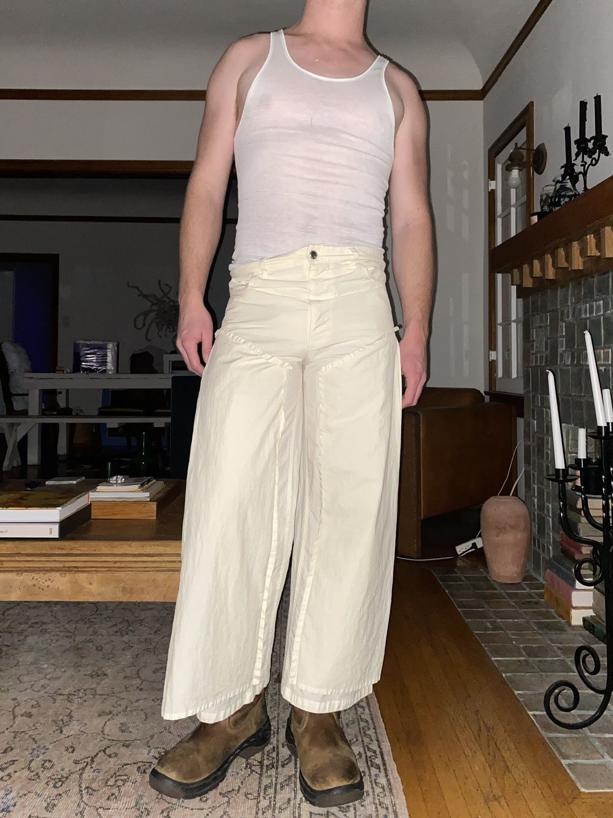 Eckhaus Latta Panel pants off white Size US 30 / EU 46 - 6 Thumbnail