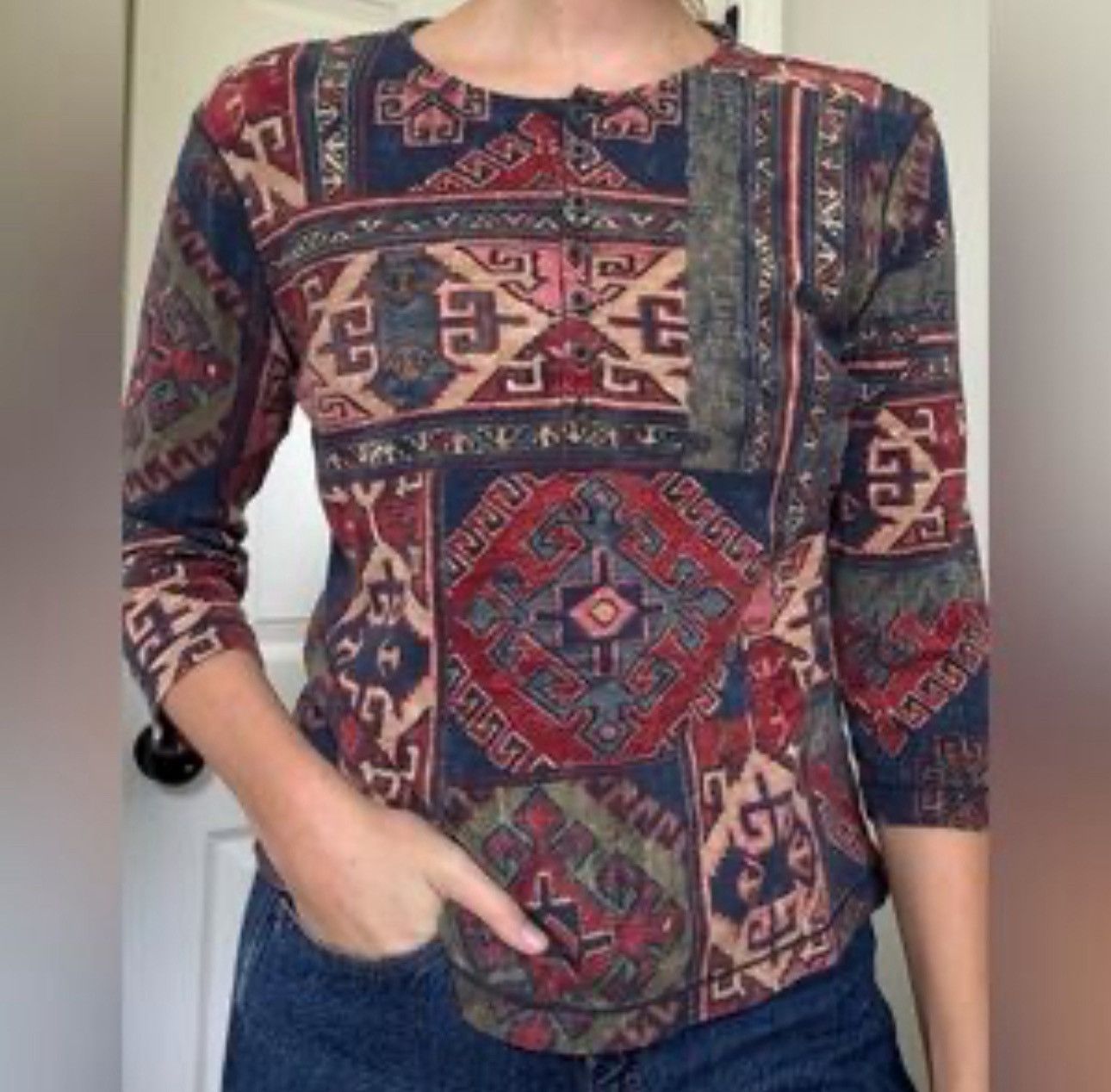 Ralph Lauren vintage Ralph Lauren Aztec/Native-inspired pattern henley Size M / US 6-8 / IT 42-44 - 1 Thumbnail