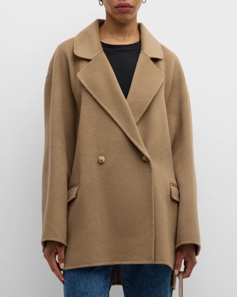 Loulou de Saison o1s22i1n1024 Gray Wool Cashmere Coat in Beige Size XS / US 0-2 / IT 36-38 - 2 Thumbnail