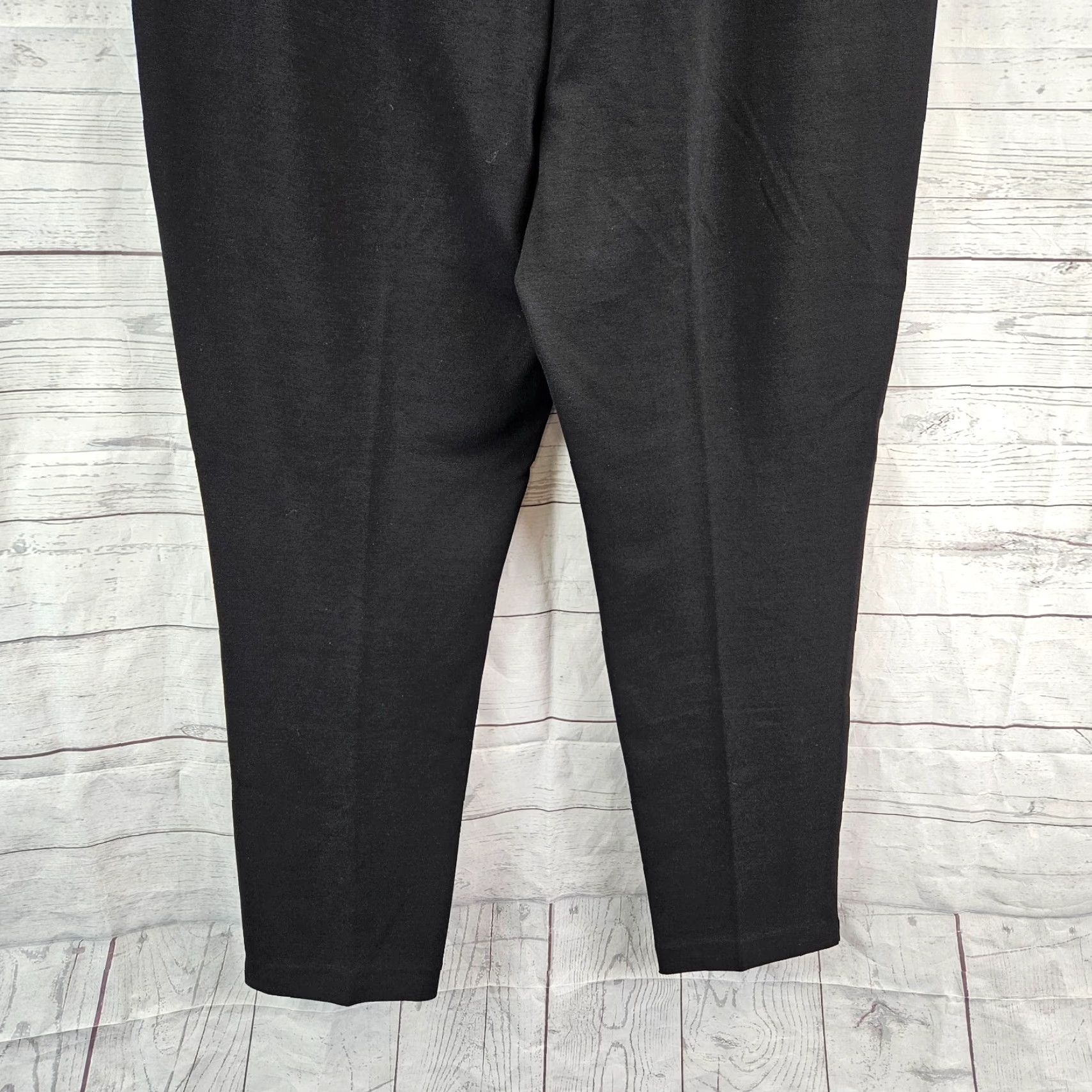 Vintage Chico's Womens Ponte Knit Ankle Pants Sz 10 Black High Rise Pull On Regular Inseam 27.5in Shirt Size 32" / US 10 / IT 46 - 5 Thumbnail