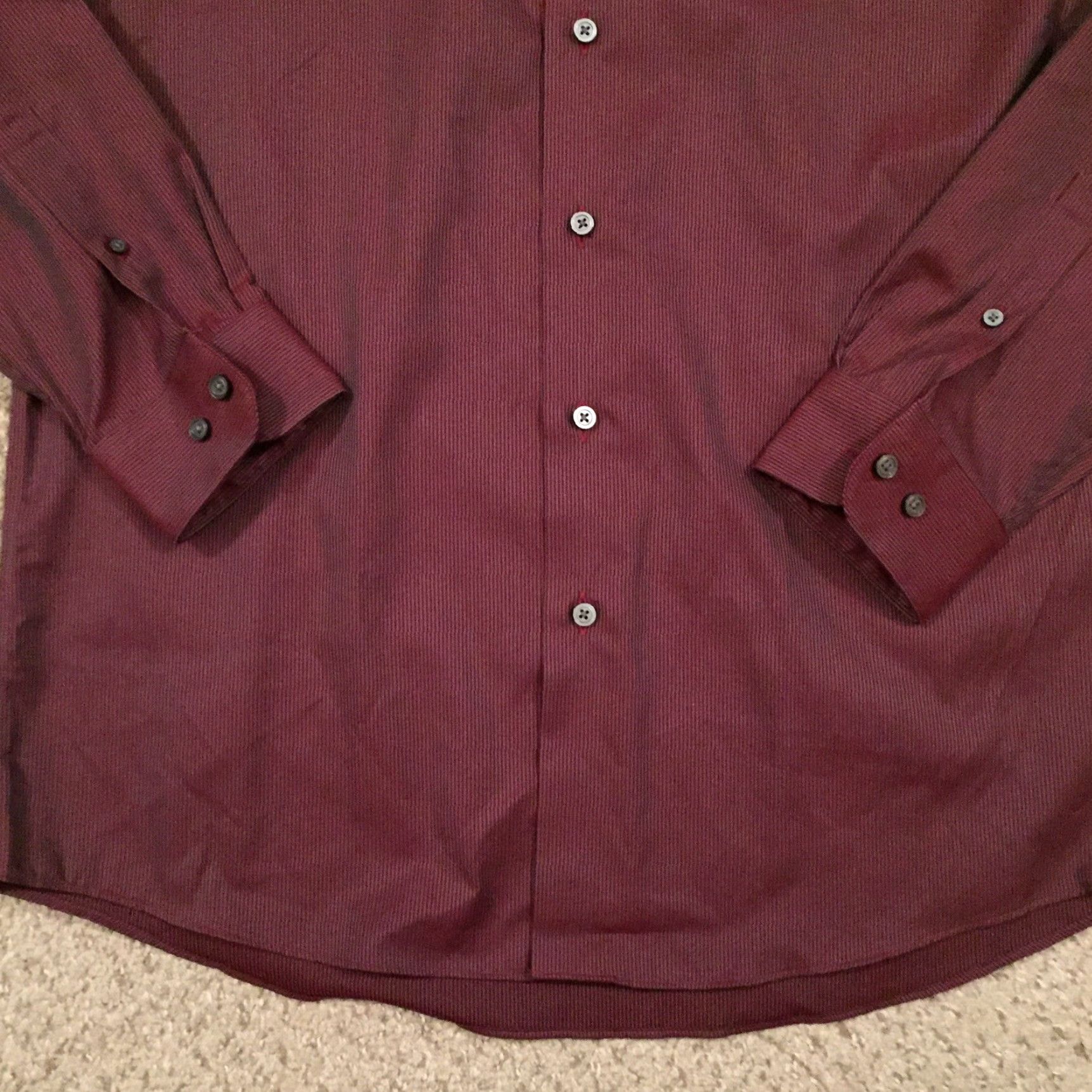 Kenneth Cole KENNETH COLE Shirt Mens 16.5 Slim Red Striped Long Sleeve Button Up Size US XL / EU 56 / 4 - 4 Thumbnail