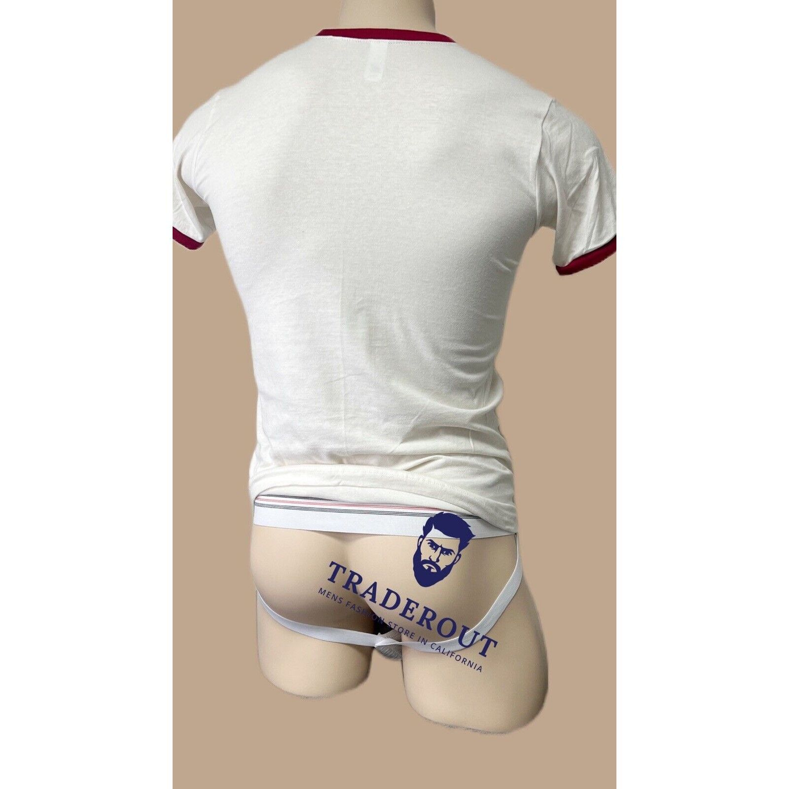 Handmade H.E.Arts Porn Star Custom print men vintage White ringer tee Size US S / EU 44-46 / 1 - 2 Thumbnail