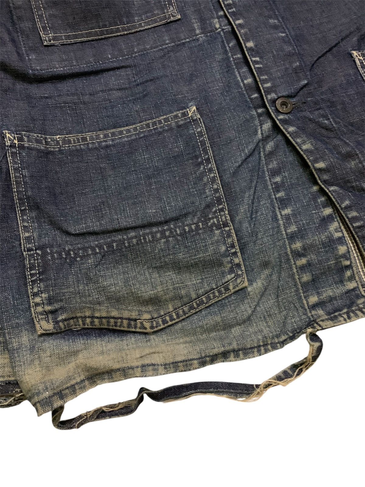 Vintage 💥Vintage 90s Bartack Denim Chore Jacket Size US L / EU 52-54 / 3 - 7 Thumbnail