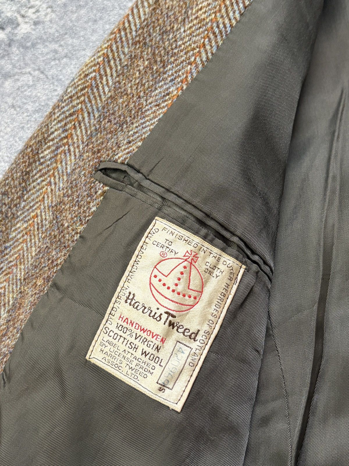 Harris Tweed Rare Vintage 60s Harris Tweed Herringbone Wool Blazer 44 Size 44R - 6 Thumbnail