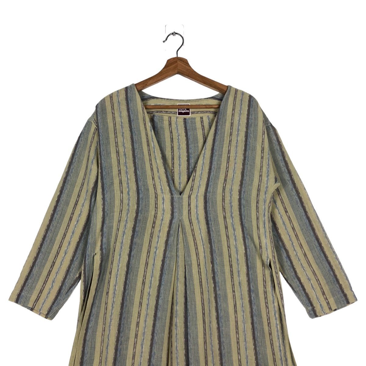 Issey Miyake 🔥Rare 70’s Vintage Issey Miyake Stripe Midi Dress Size M / US 6-8 / IT 42-44 - 3 Thumbnail