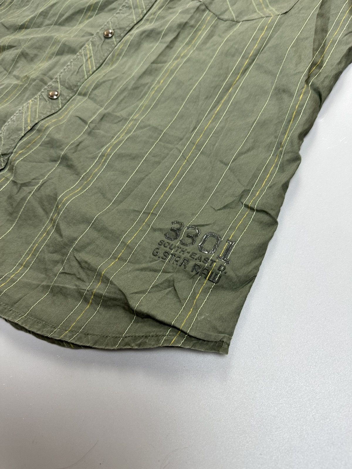 G-Star Khaki Striped Button Shirt Jungle Style G-Star Raw Size US L / EU 52-54 / 3 - 4 Thumbnail