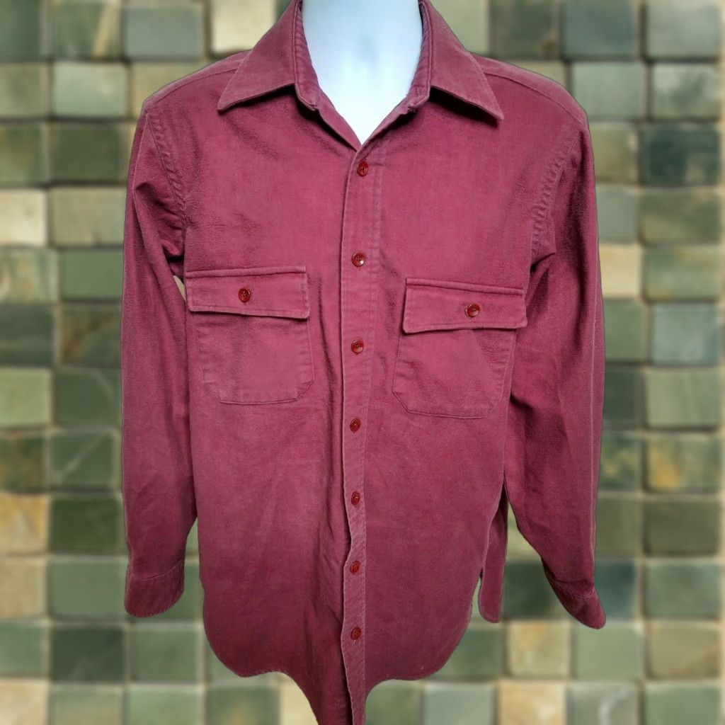 Vintage VINTAGE LL Bean Chamois Button-Up Shirt Red Men's Tall Large USA Made Shirt Size US L / EU 52-54 / 3 - 1 Thumbnail