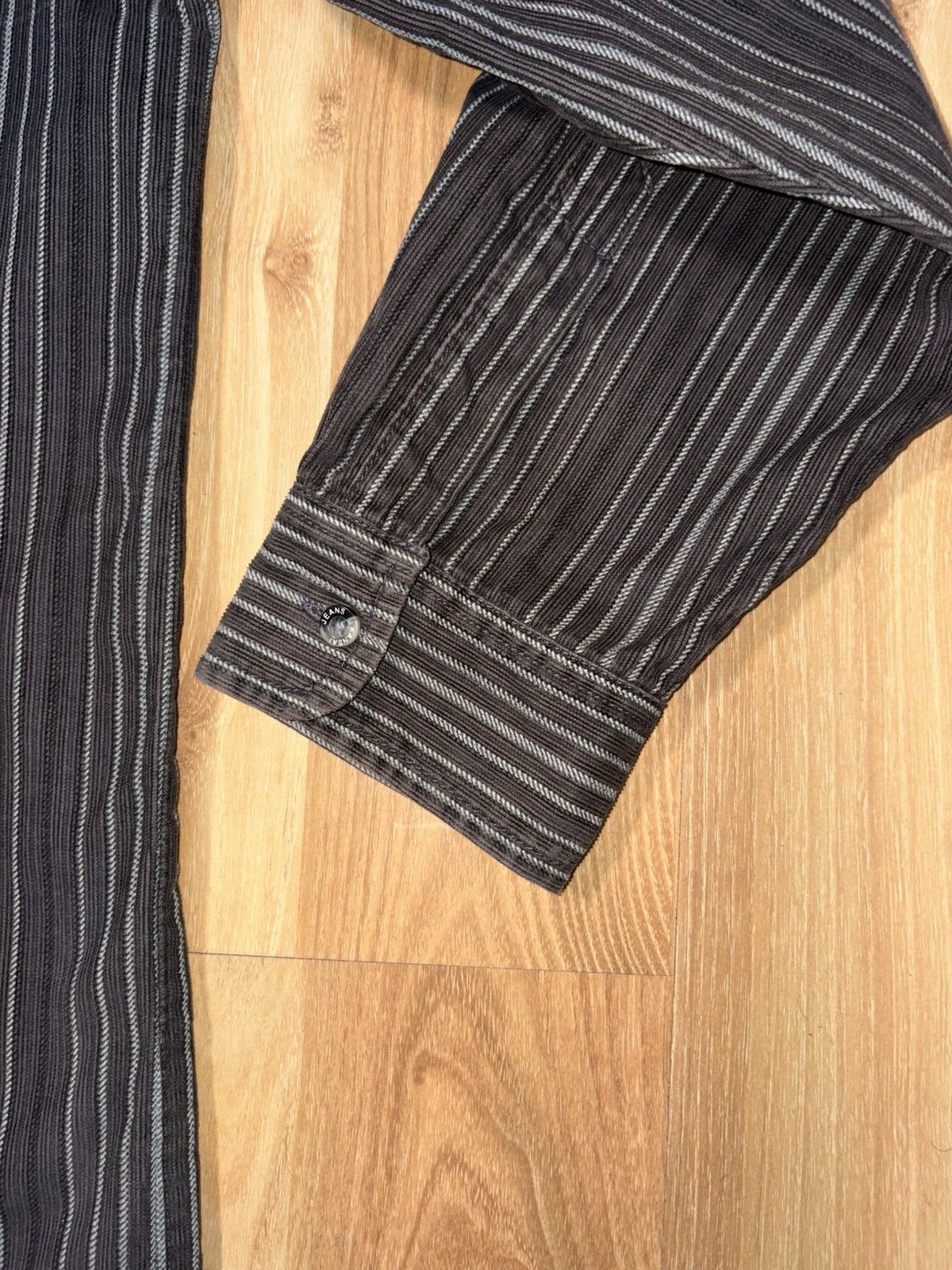 Kansai Yamamoto Vtg Kansai Yamamoto Kansai Jeans Striped Corduroy Work Shirt Size US XXL / EU 58 / 5 - 6 Thumbnail