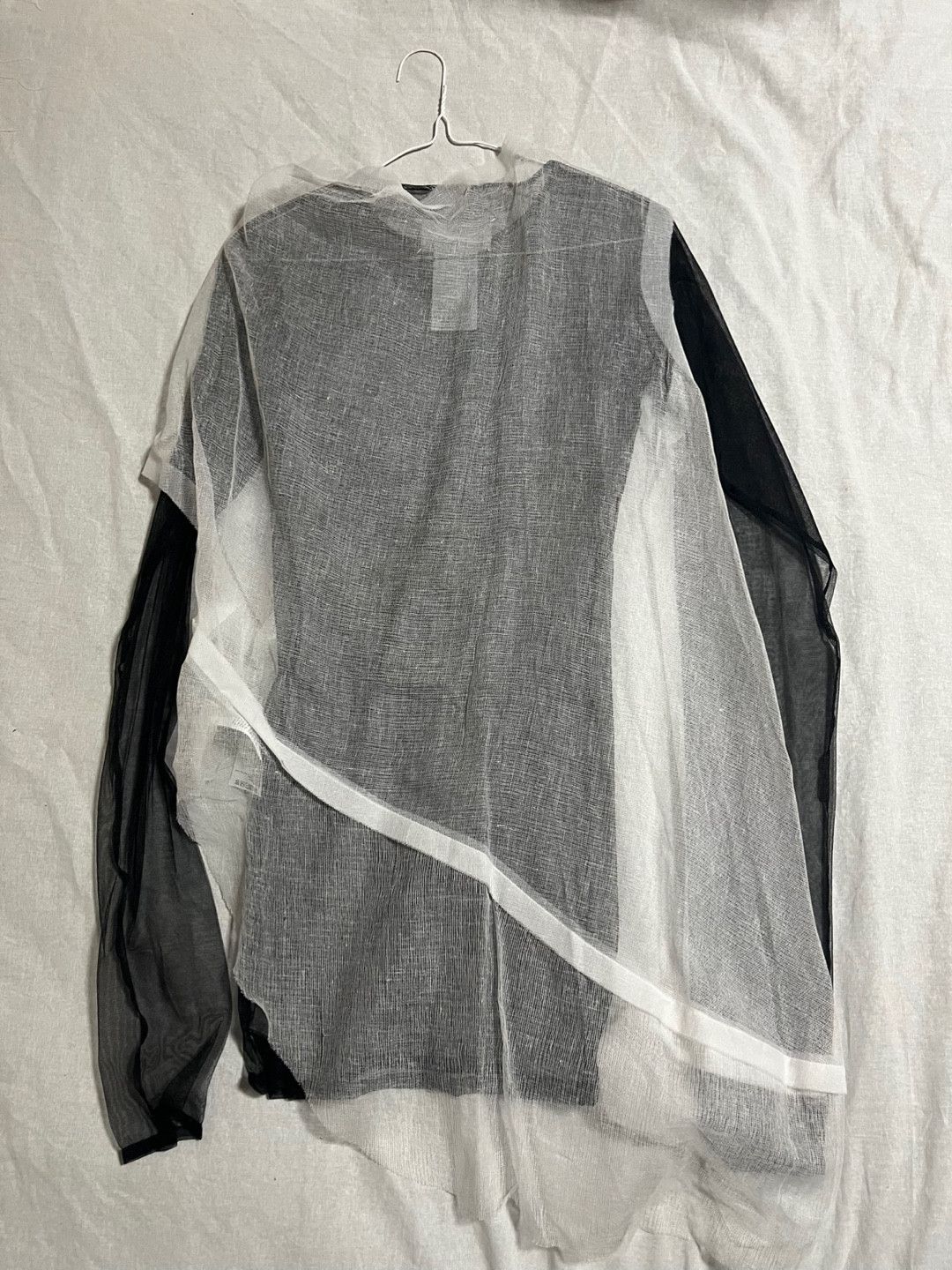 Maison Margiela mesh layered long sleeve t shirt / black white Size US M / EU 48-50 / 2 - 7 Thumbnail
