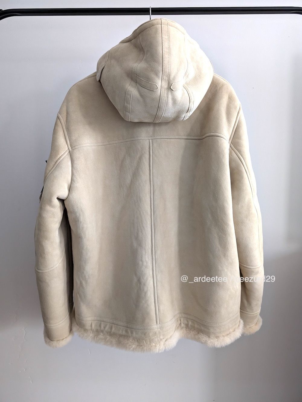 Stone Island $6K FULL SHEARLING SUEDE SHEEPSKIN LEATHER HOODED JACKET Size US L / EU 52-54 / 3 - 9 Thumbnail