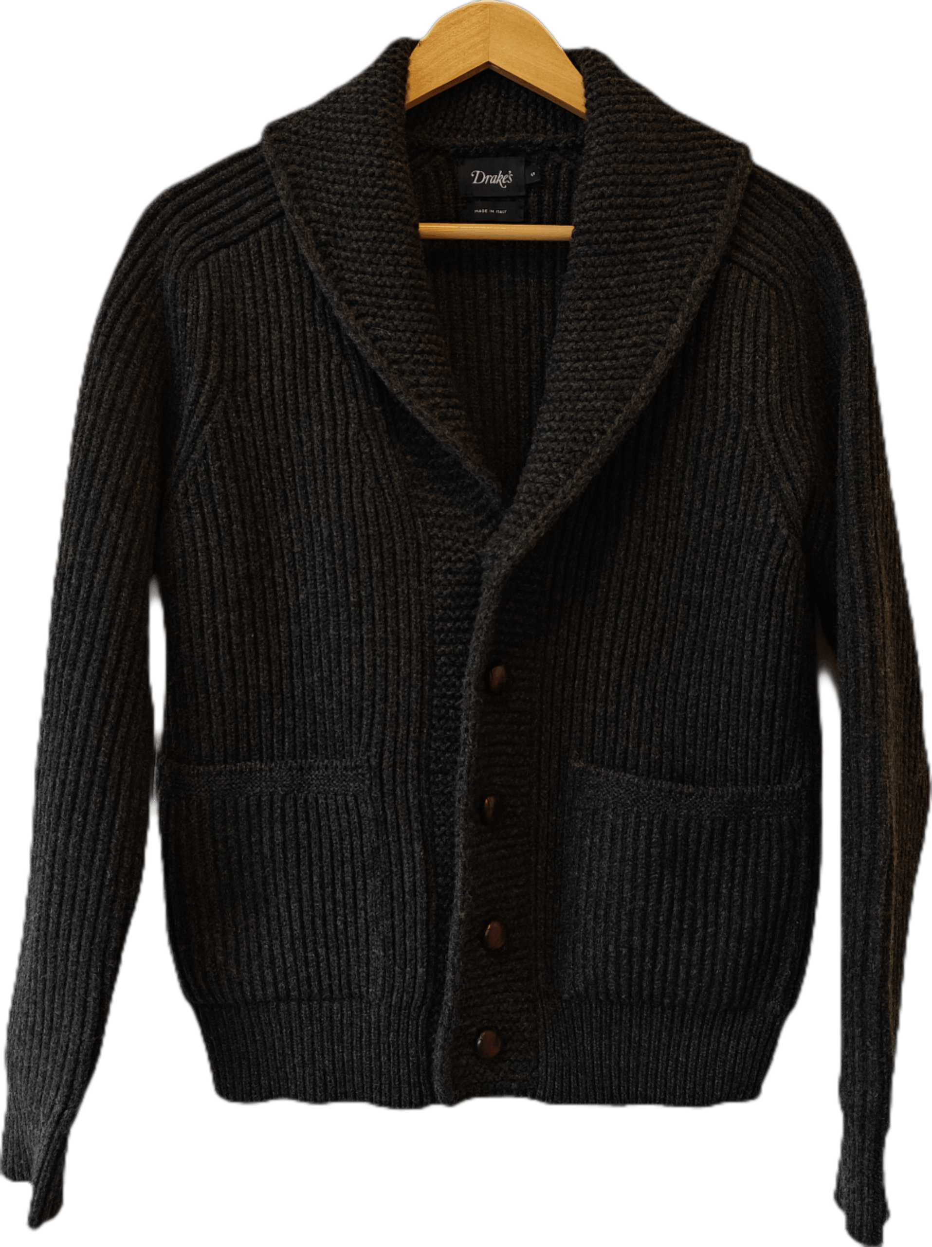 Drake's cardigan wool shawl collar LNWOT Size US S / EU 44-46 / 1 - 1 Thumbnail