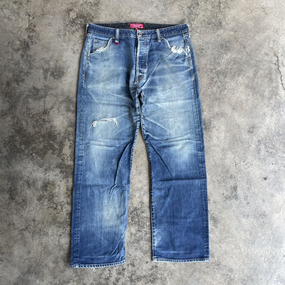 Nitraid 🔥🇯🇵Vintage Nitraid Skateboard Ripped Distress Denim Jeans Size US 36 / EU 52 - 1 Thumbnail
