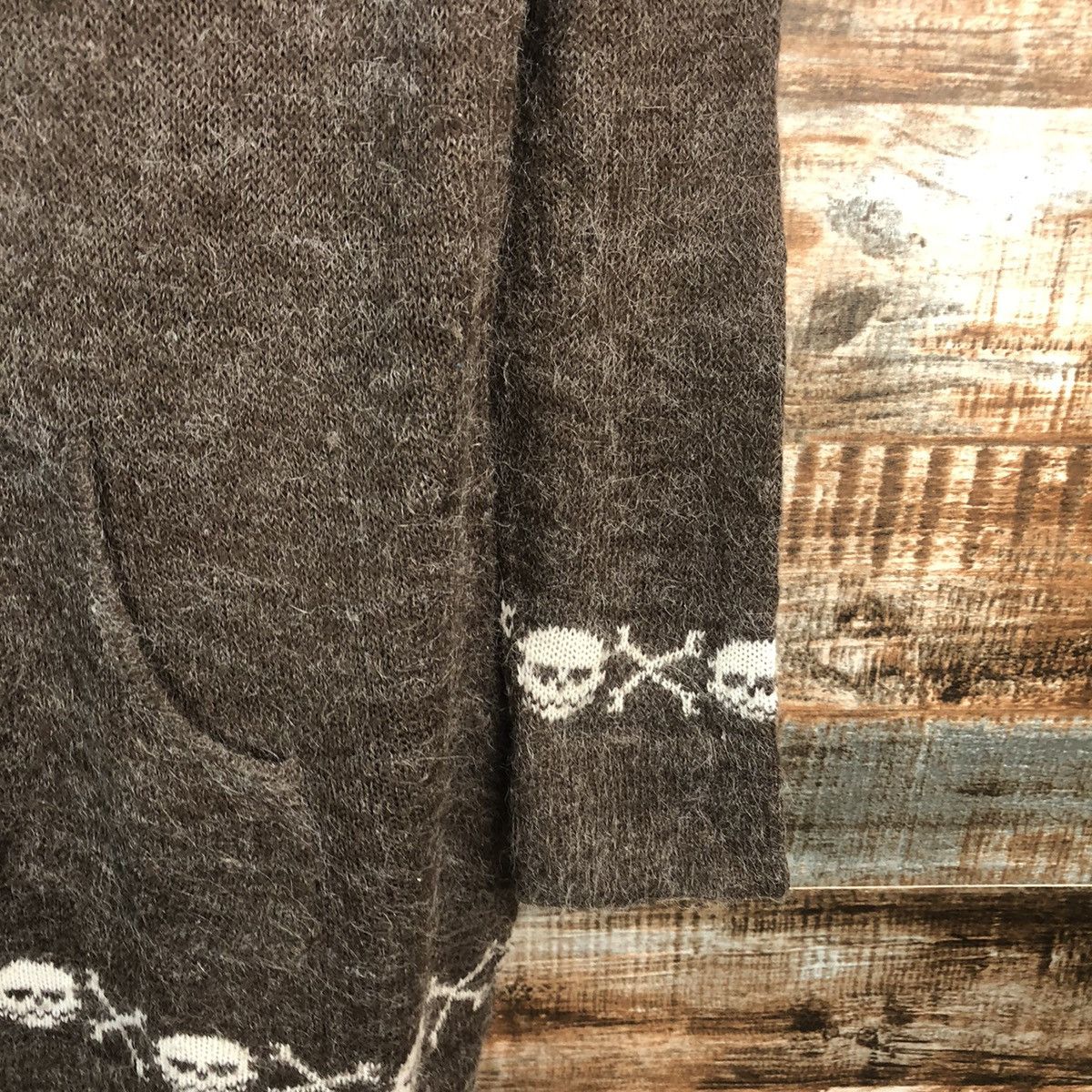 Homespun Knitwear × Japanese Brand DL Taji skull Black Hoodie Knitwear #C582 Size M / US 6-8 / IT 42-44 - 8 Thumbnail