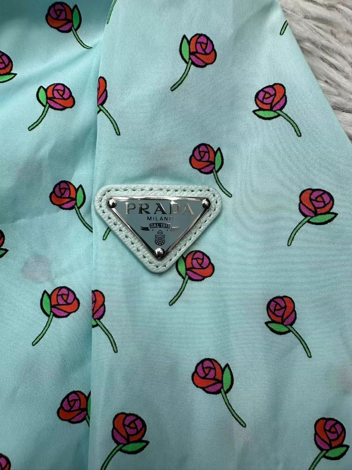 Prada Prada all over floral triangle logo shell jacket 46 Size US S / EU 44-46 / 1 - 2 Thumbnail